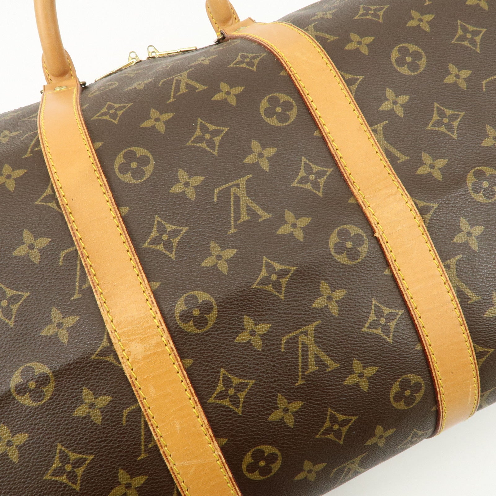 Louis Vuitton Keep All Bandouliere 55 Boston Bag Brown M56714