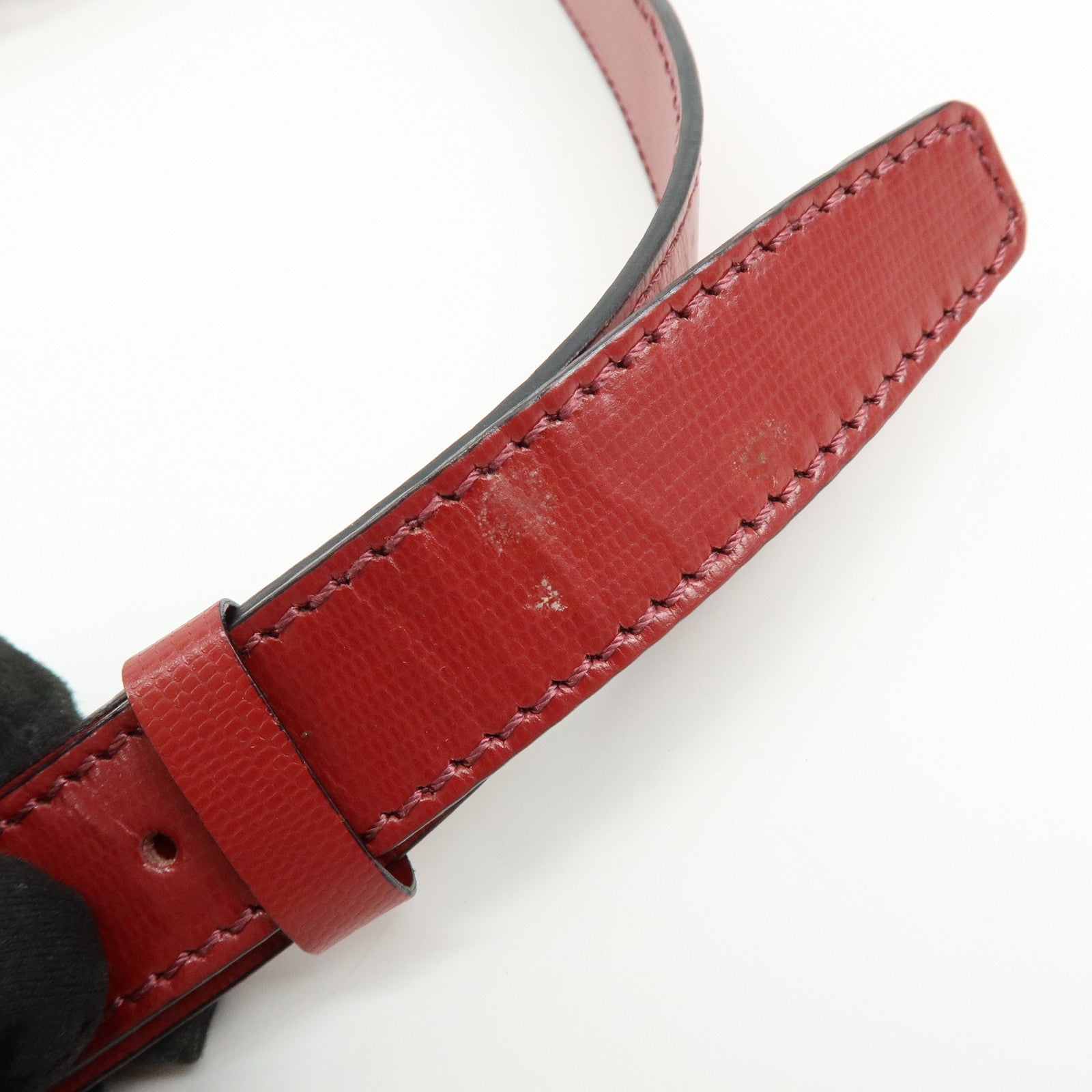 CELINE Leather 2WAY Bag Shoulder Bag Hand Bag Red