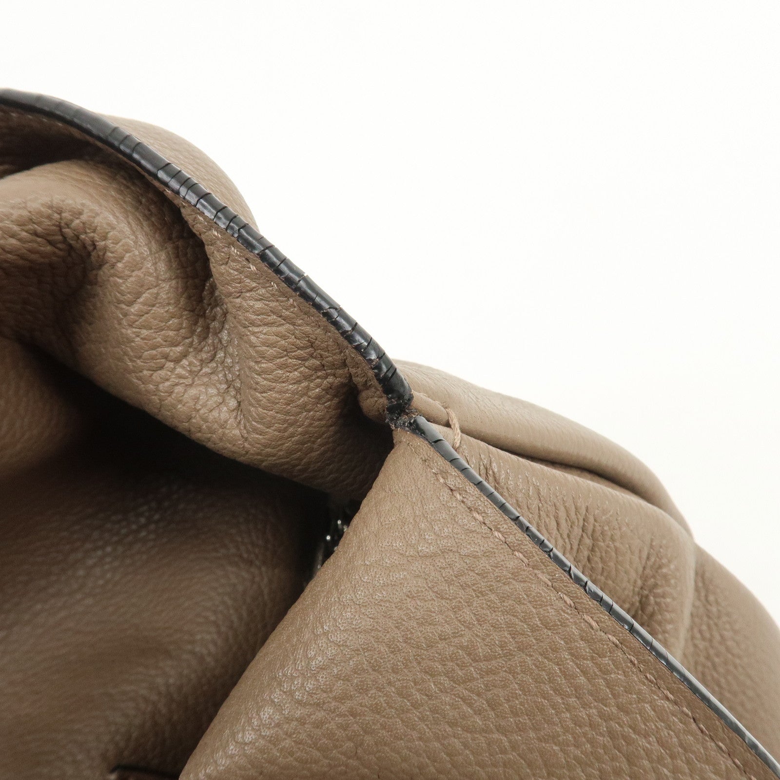 LOEWE Dunas Anagram Calfskin Shoulder Bag Hand Bag Brown