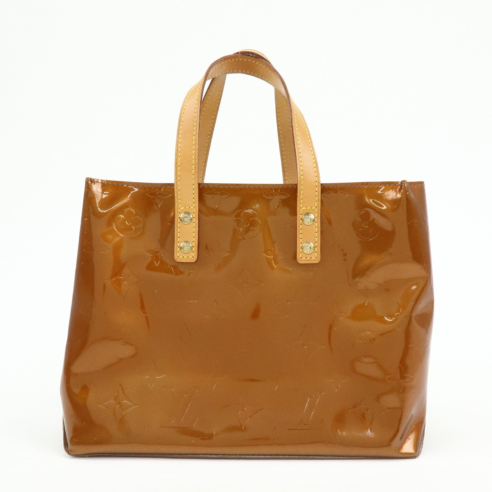 Louis Vuitton Monogram Vernis Reade PM Hand Bag Bronze M91146