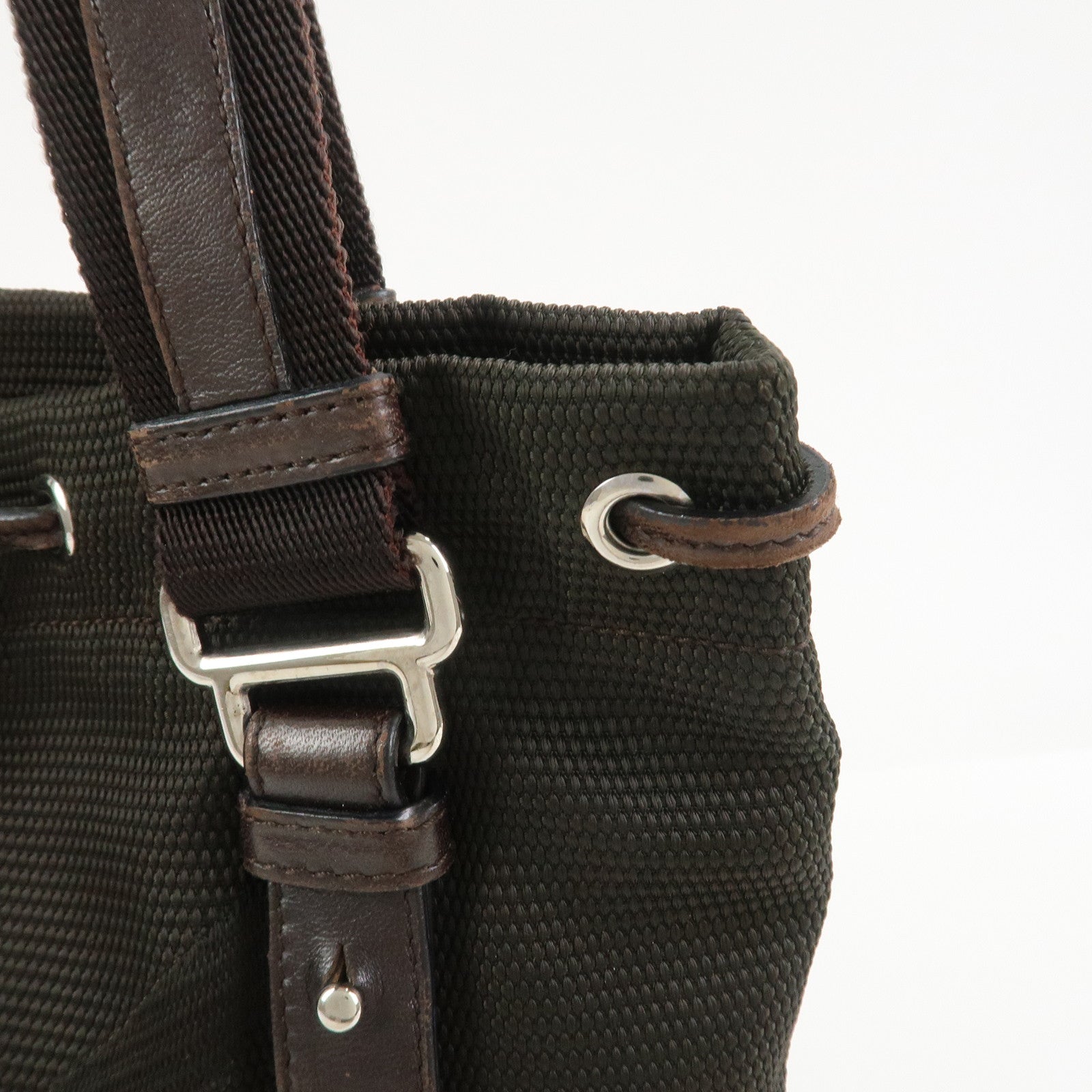 SAINT LAURENT PARIS Kahala Nylon Leather Tote Bag Brown 123435