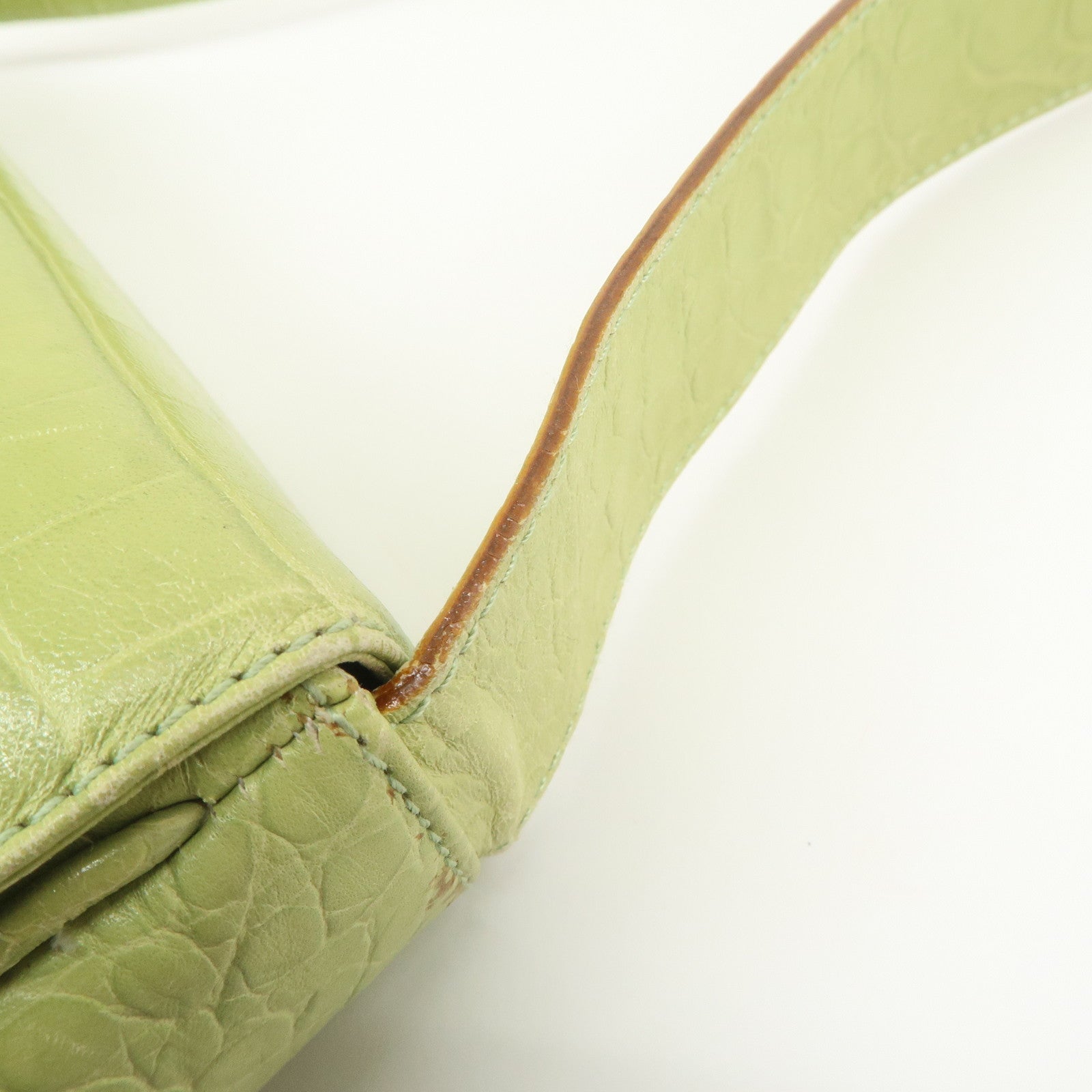 Ferragamo Gancini Embossed Leather Shoulder Bag Light Green