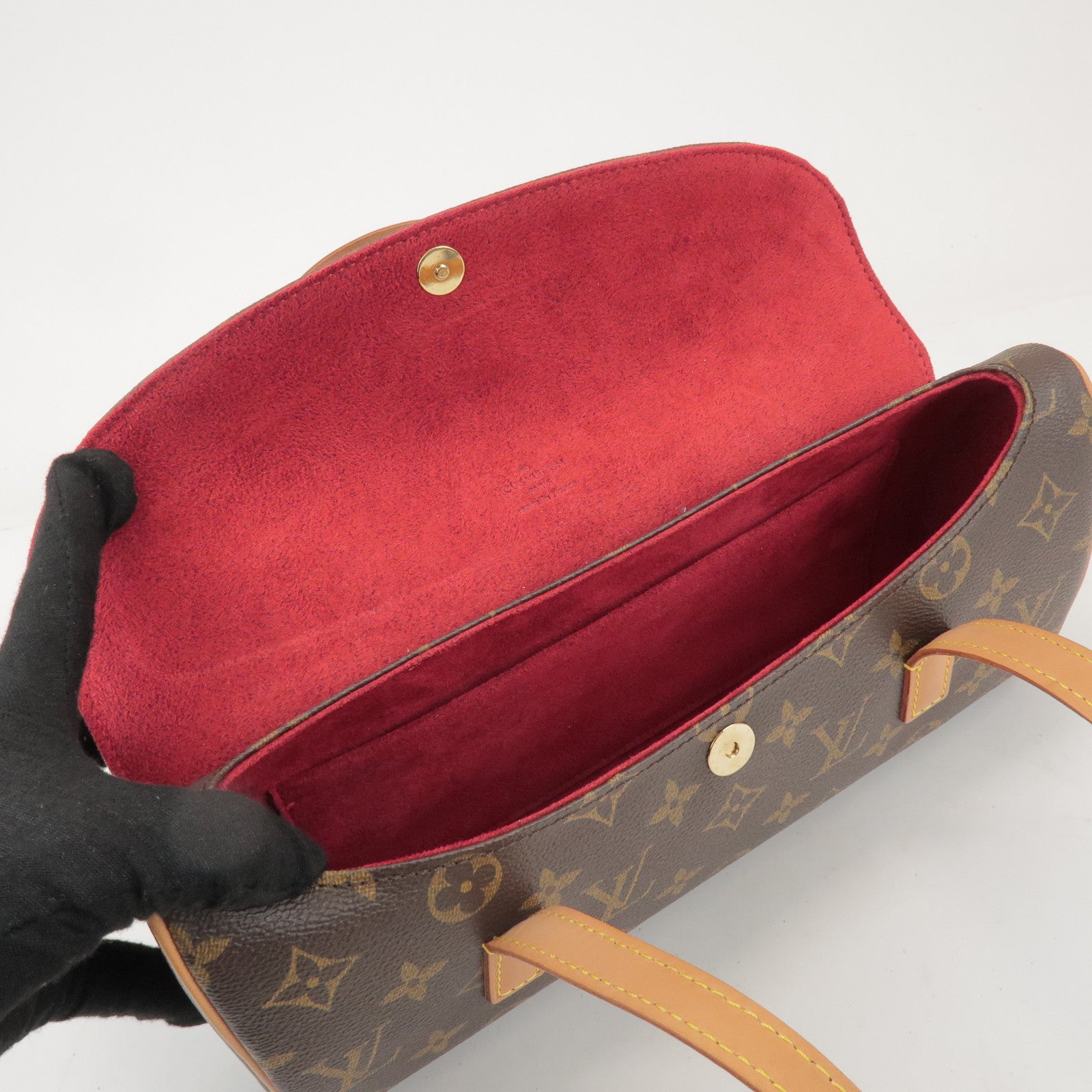 Louis Vuitton Monogram Sonatine Hand Bag Brown M51902