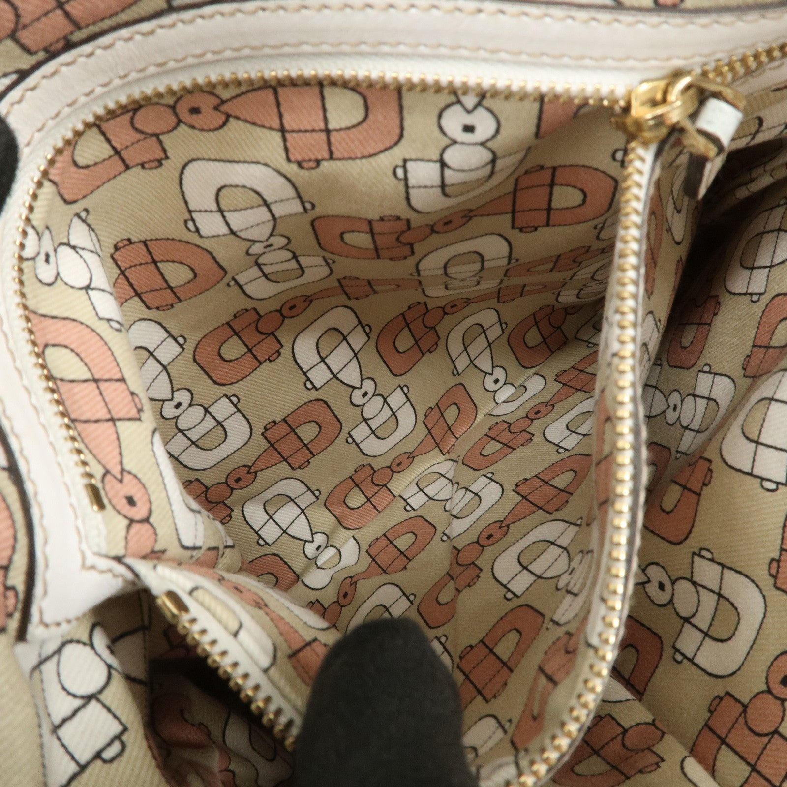 GUCCI Sherry GG Canvas Leather Shoulder Bag Beige Pink 144388