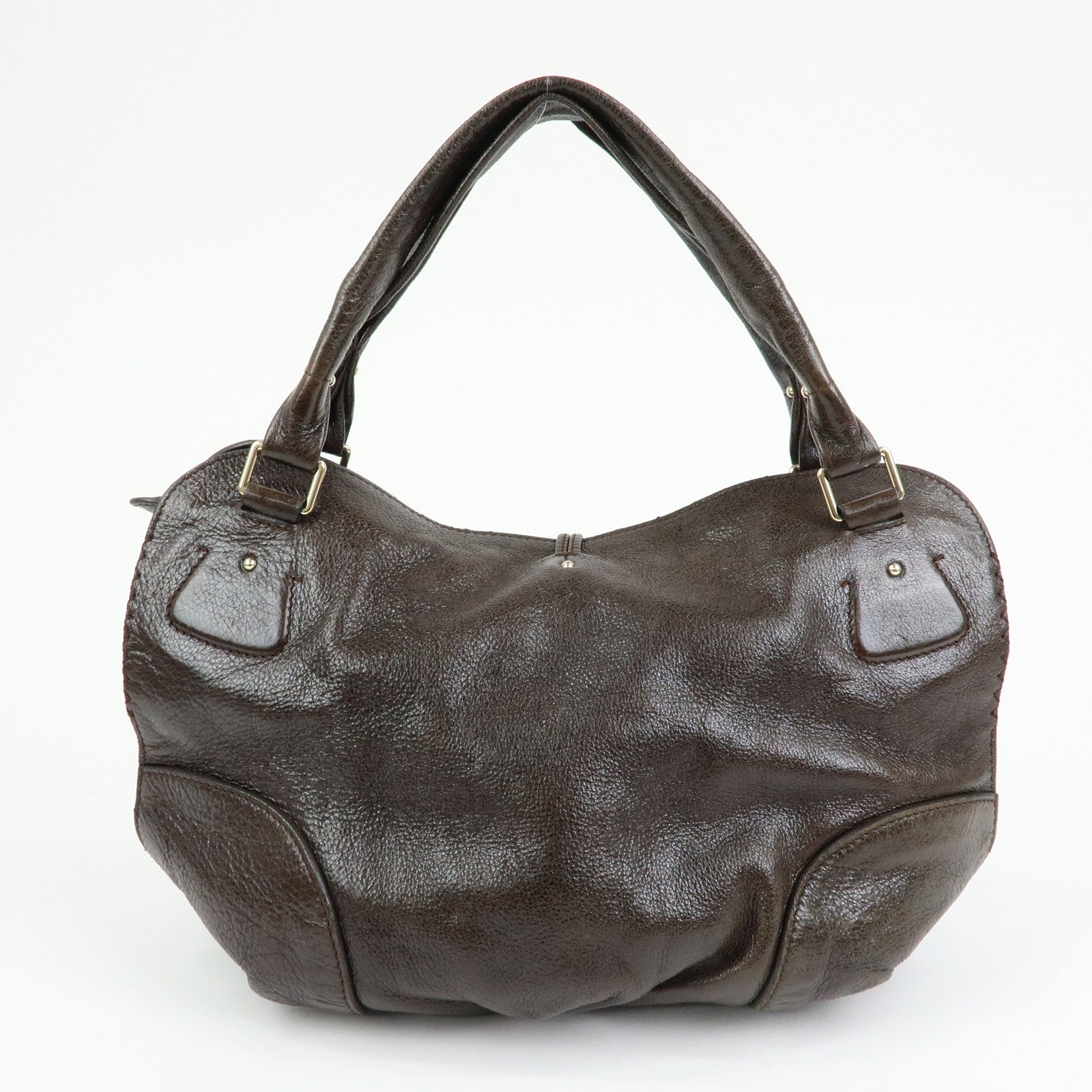 CELINE Bittersweet Leather Shoulder Bag Hand Bag Brown