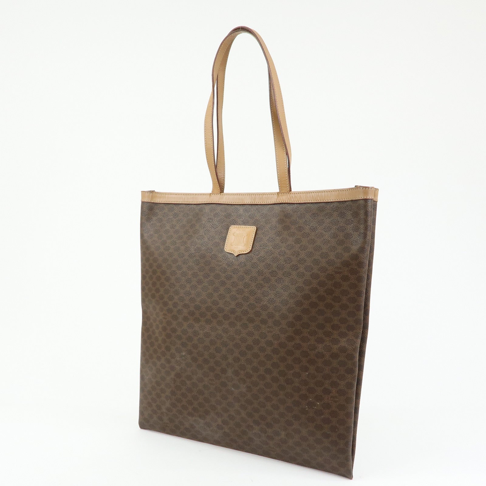 CELINE Macadam PVC Leather Tote Bag Shoulder Bag Brown