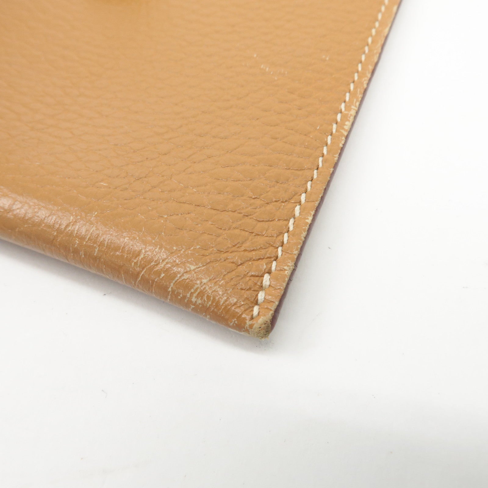 HERMES Leather Ameli H Logo Shoulder Bag Brown Silver HDW Used