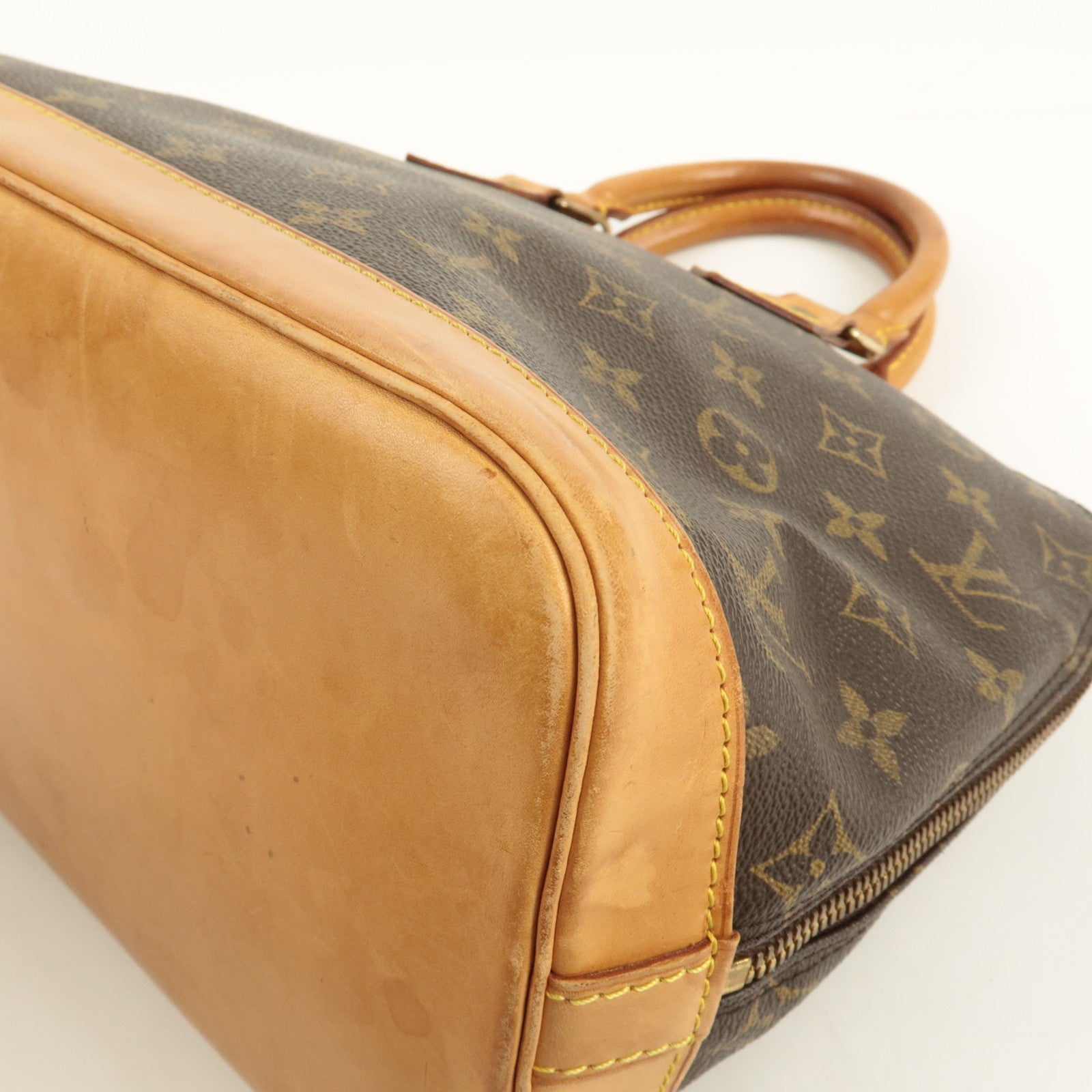 Louis Vuitton Monogram Alma Hand Bag Brown M51130 Used