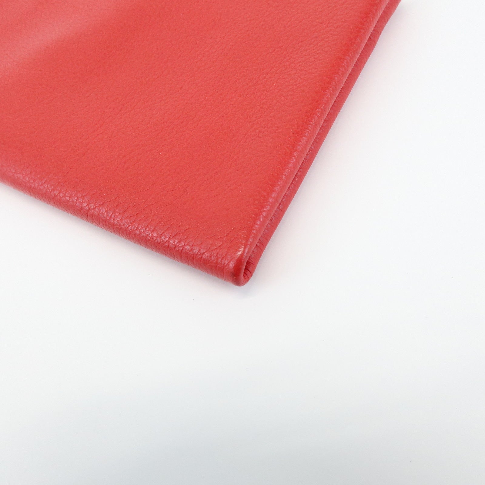 HERMES Logo Leather Atout PM Pouch Cosmetic Pouch Red
