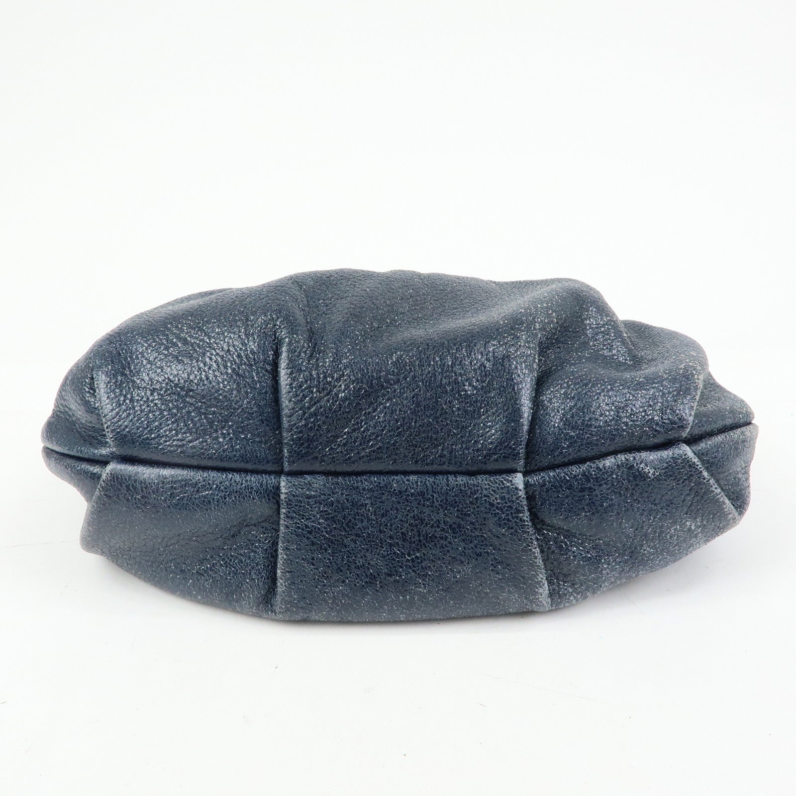 PRADA Leather Hand Bag Shoulder Bag Navy Blue 5782586