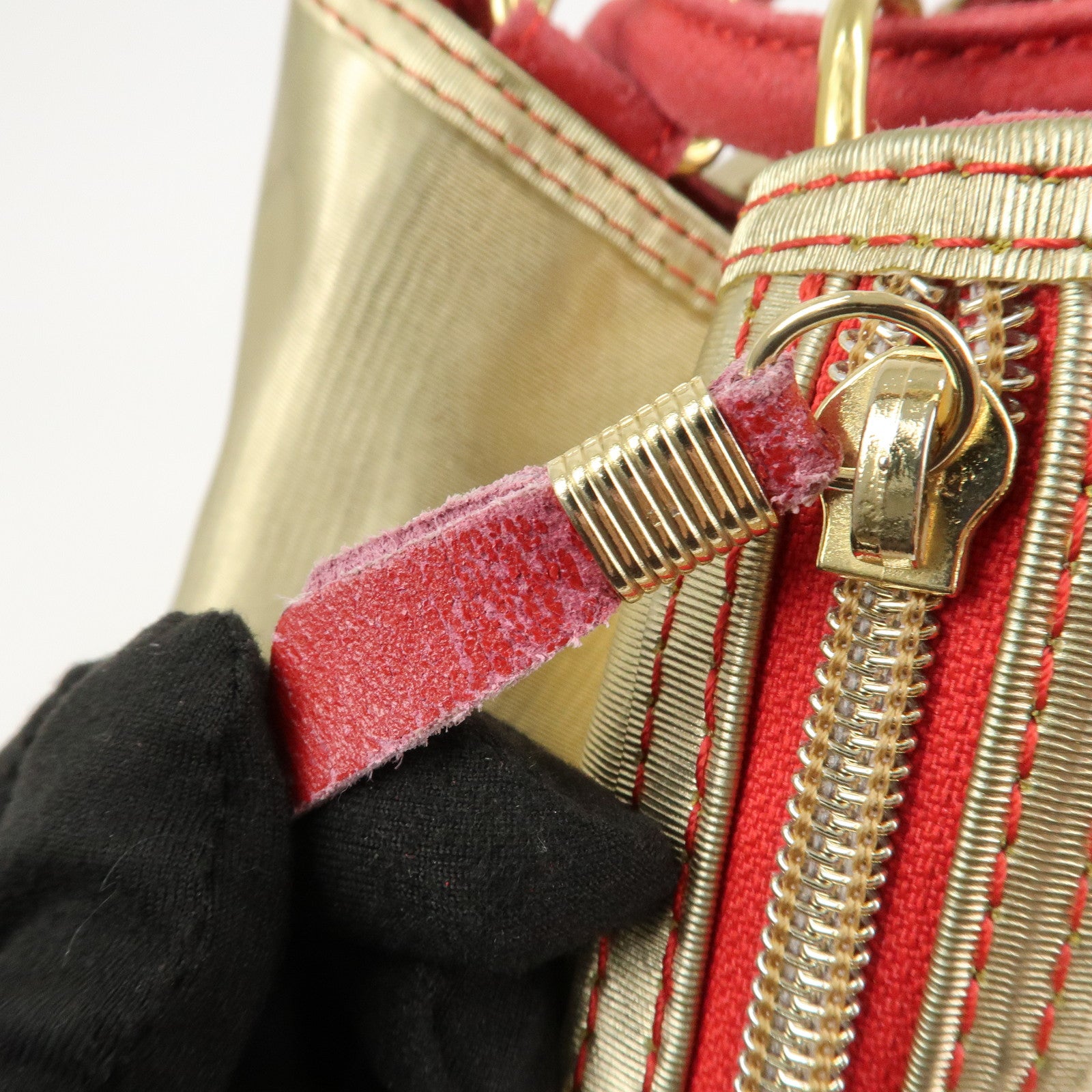 LOEWE Anagram PVC Leather Backpack Shoulder Bag Gold