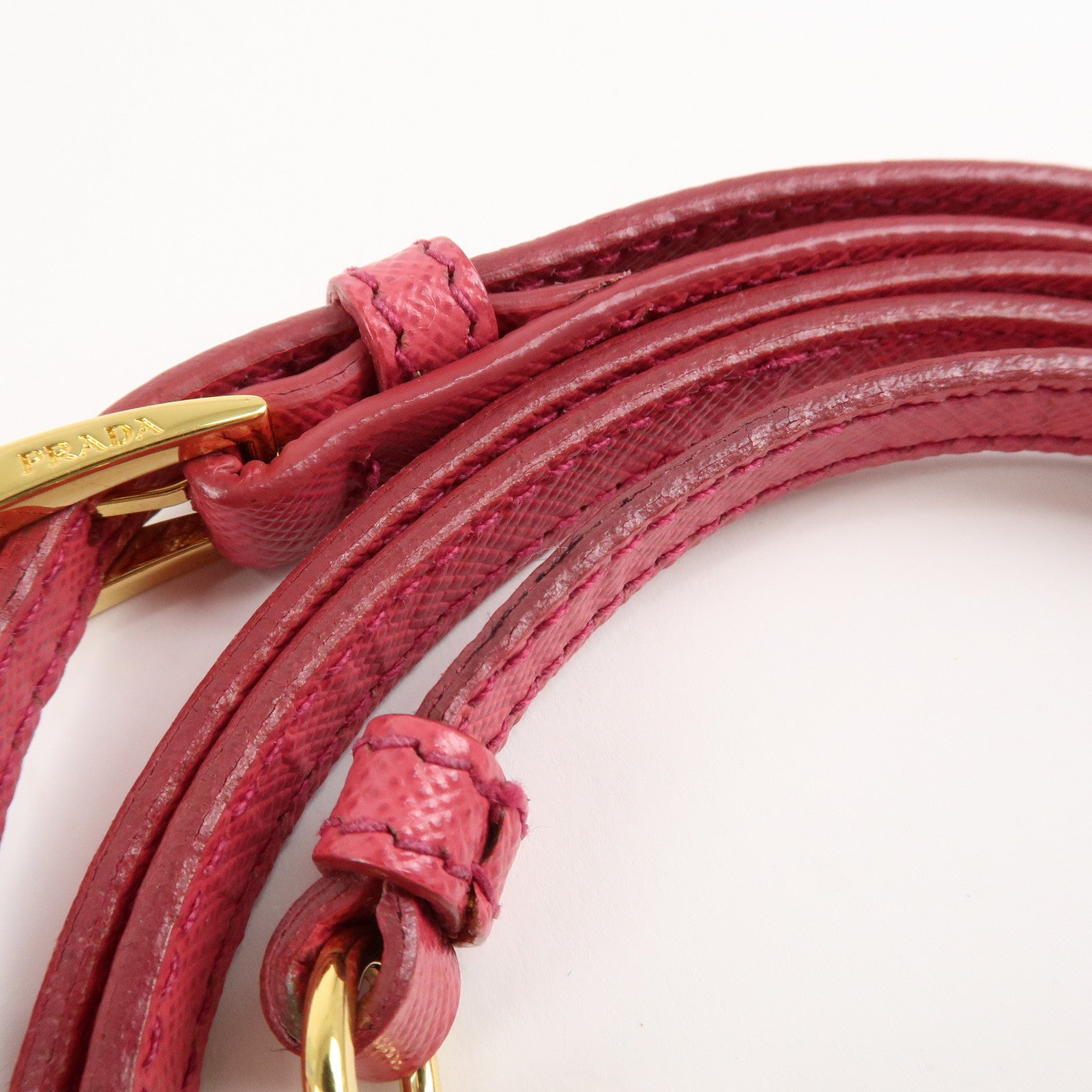 PRADA Promenade Small Saffiano Leather 2Way Bag Hand Bag Pink BL0838 Used