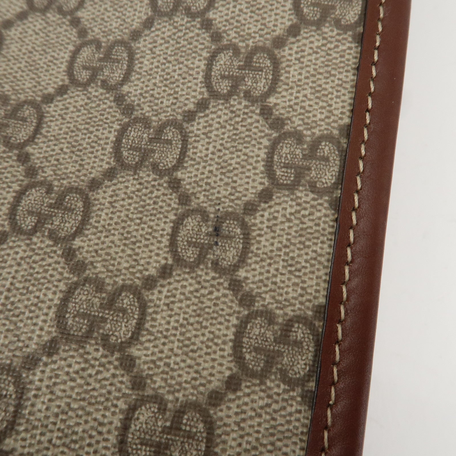 GUCCI Sherry GG Supreme Leather Tote Bag Beige Brown 211135 Used