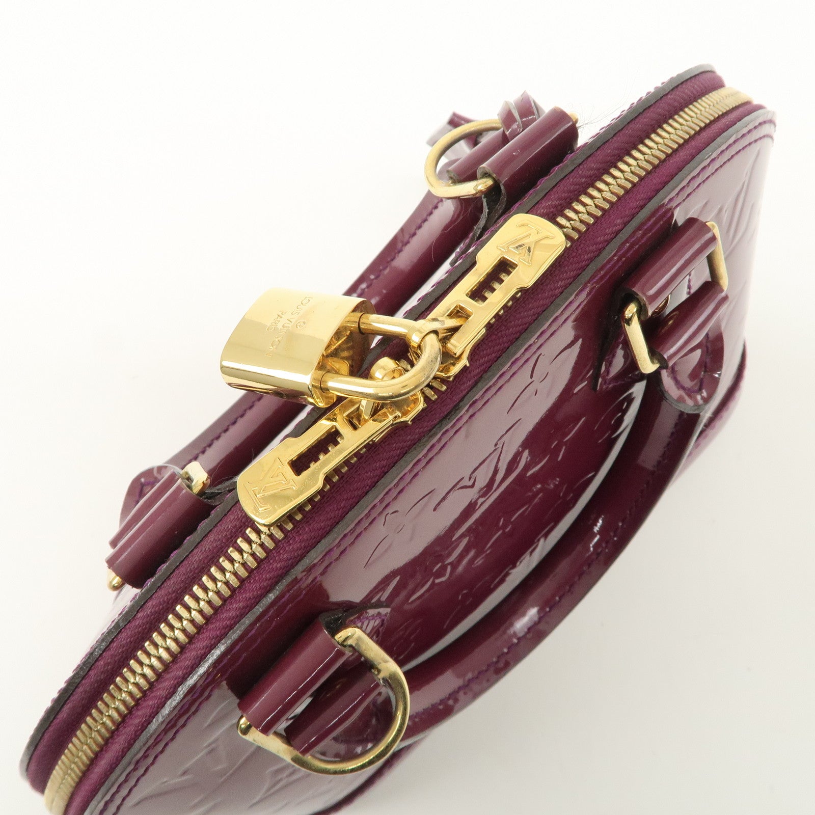 Louis Vuitton Monogram Vernis Alma BB 2Way Bag Magenta M50565