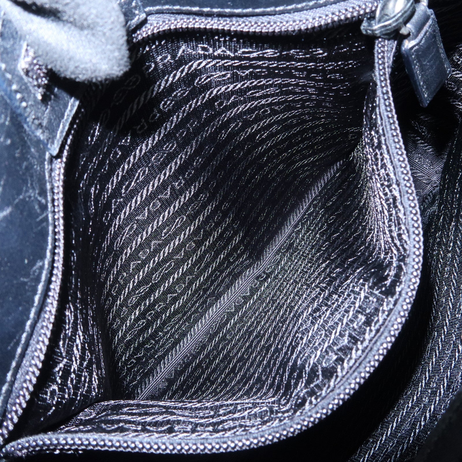 PRADA Logo Leather Shoulder Bag Crossbody Bag Black
