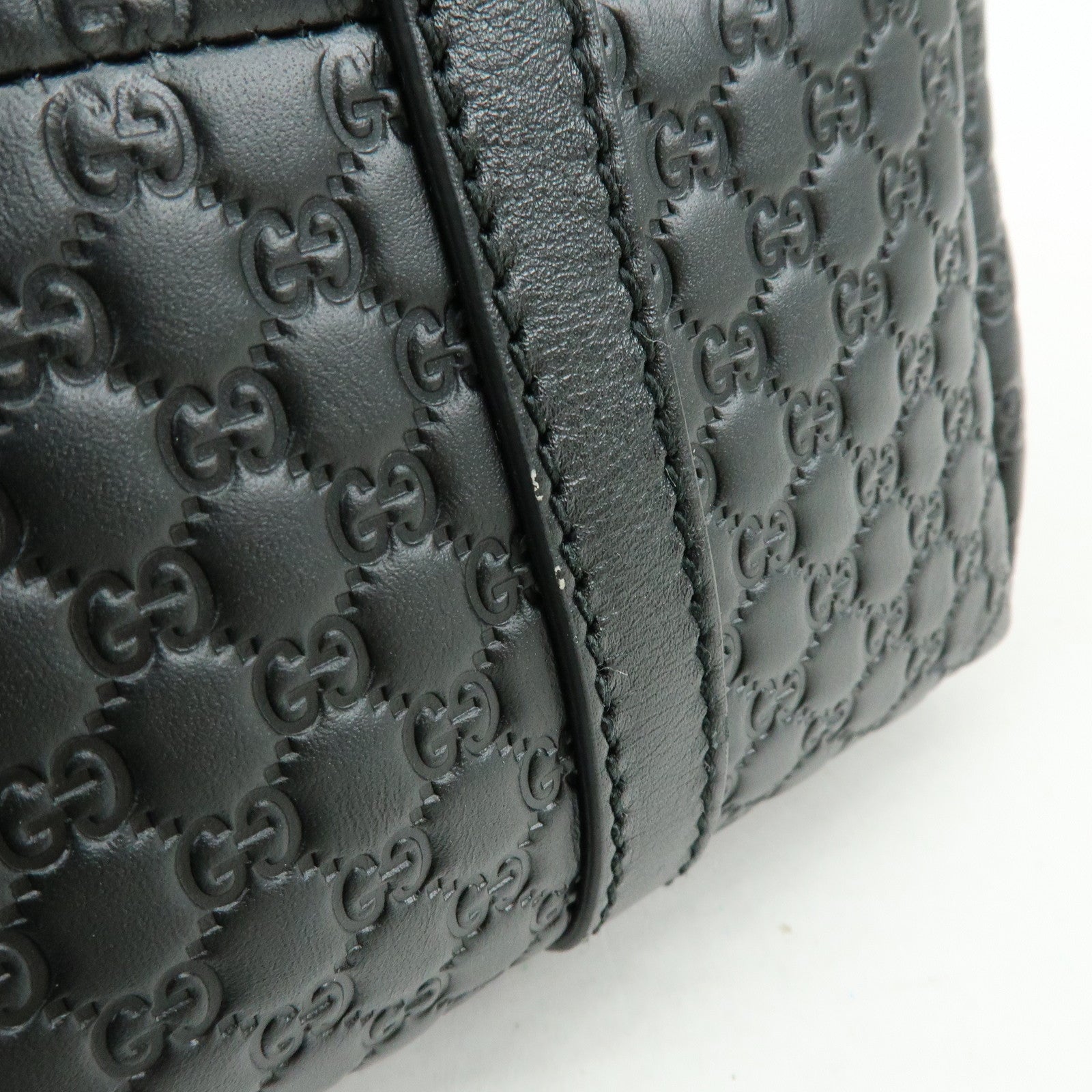 GUCCI Microguccissima Leather Tote Bag Shoulder Bag Black 449647