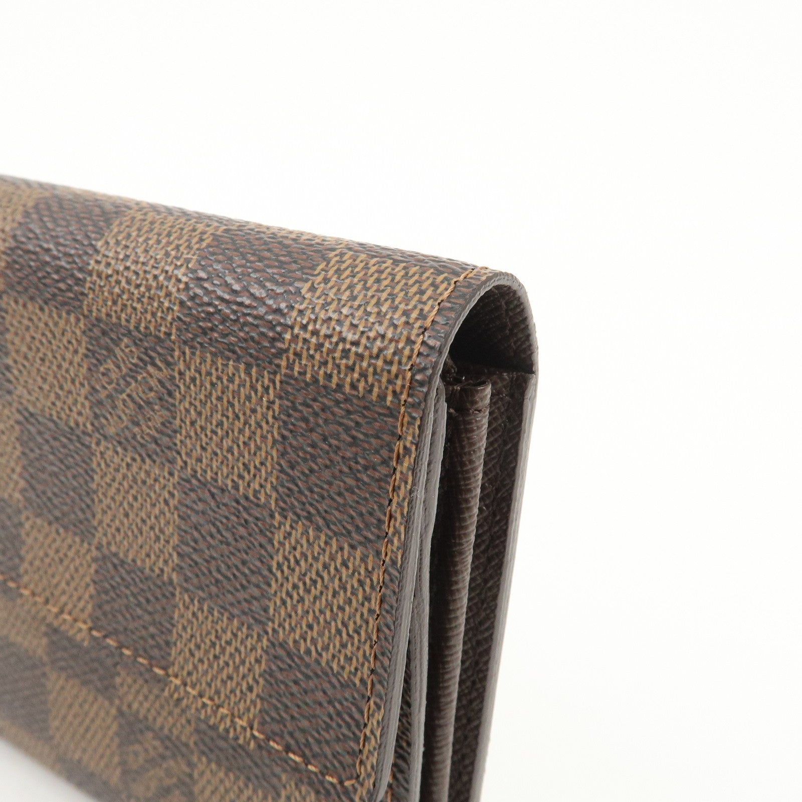 Louis Vuitton Damier Canvas Portefeuille Sarah Long Wallet Brown N61734 Used