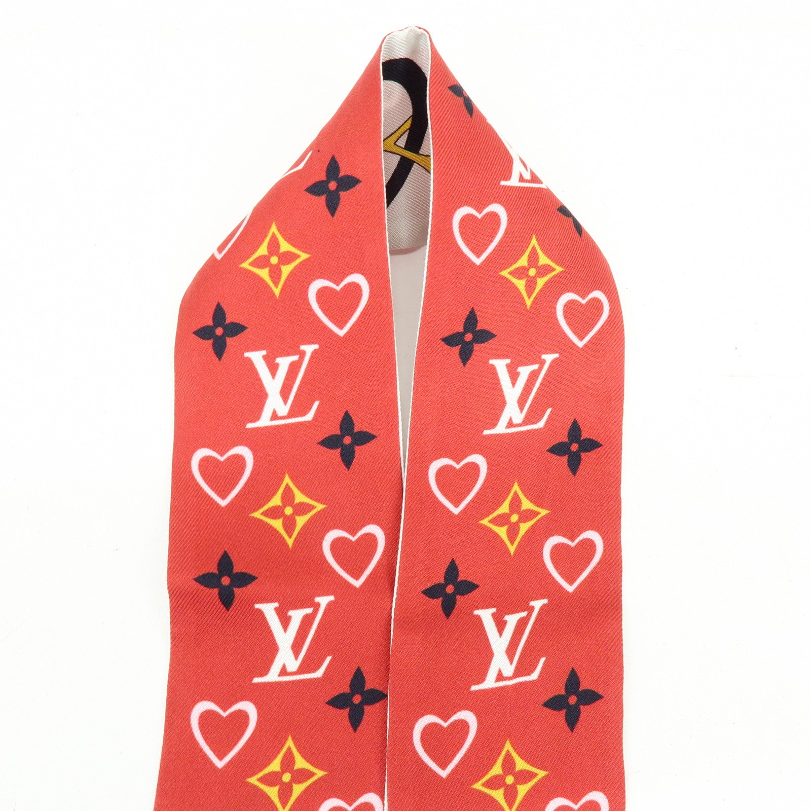 Louis Vuitton Bandeau BB My Tour LV Silk 100% Scarf Red M78117