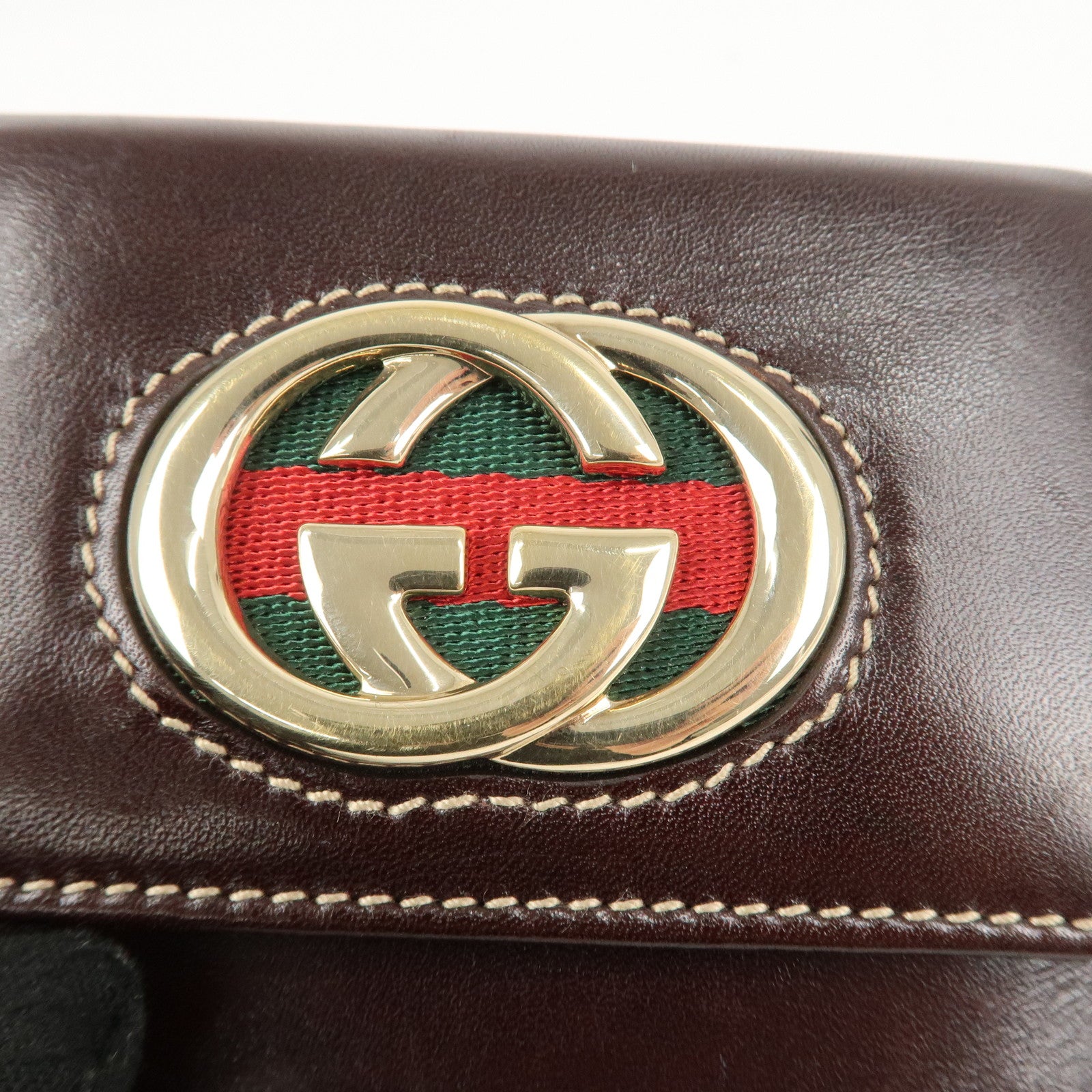 GUCCI Interlocking G Sherry Double Hook Bi-Fold Wallet 162760 Used
