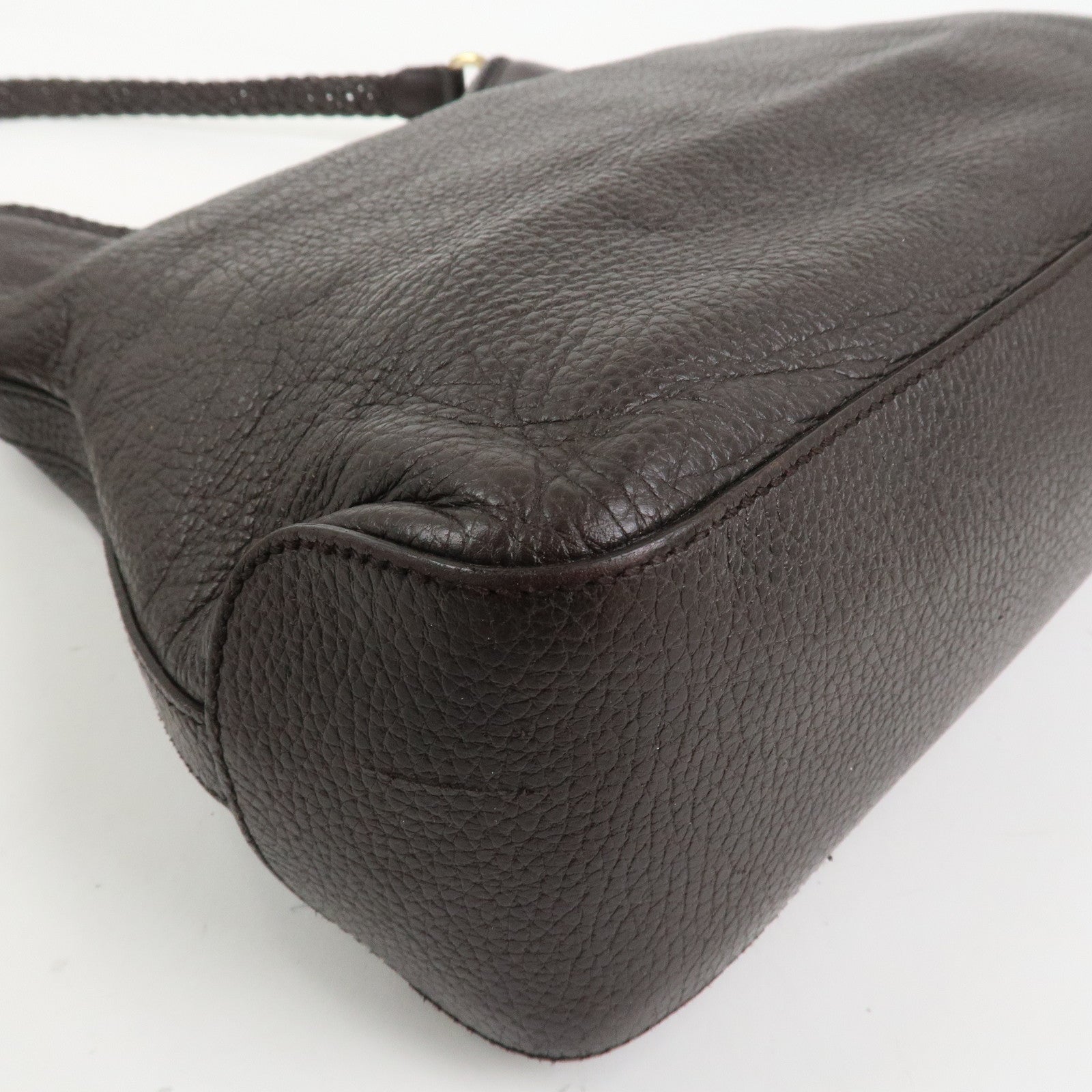 GUCCI Logo Leather Shoulder Bag Tote Bag Brown 336659
