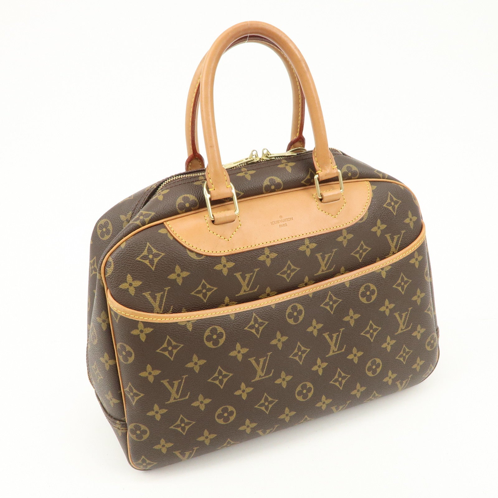 Louis Vuitton Monogram Deauville Hand Bag Brown M47270 Used