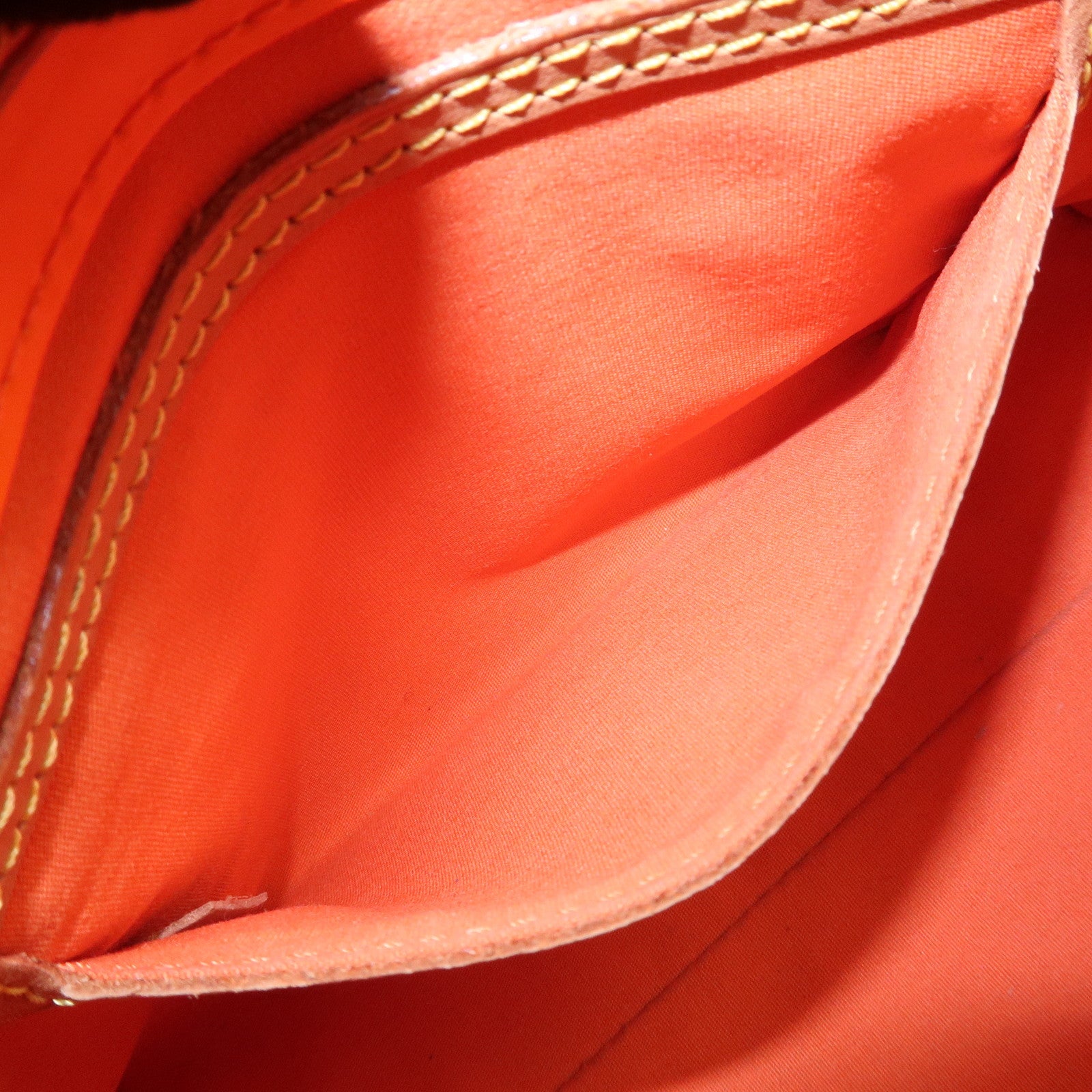 Louis Vuitton Monogram Vernis Leather Lead PM Hand Bag Orange