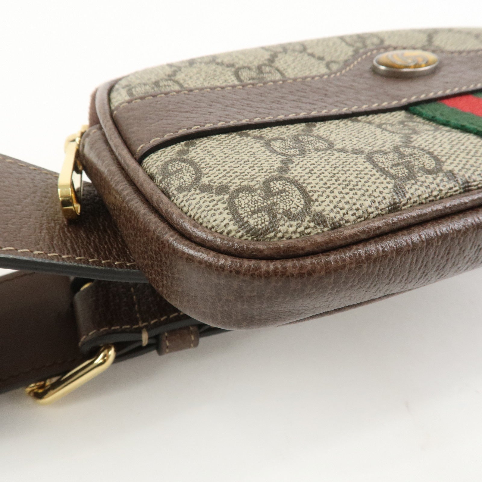 GUCCI Ophidia GG Supreme Leather Waist Bag Brown 519308