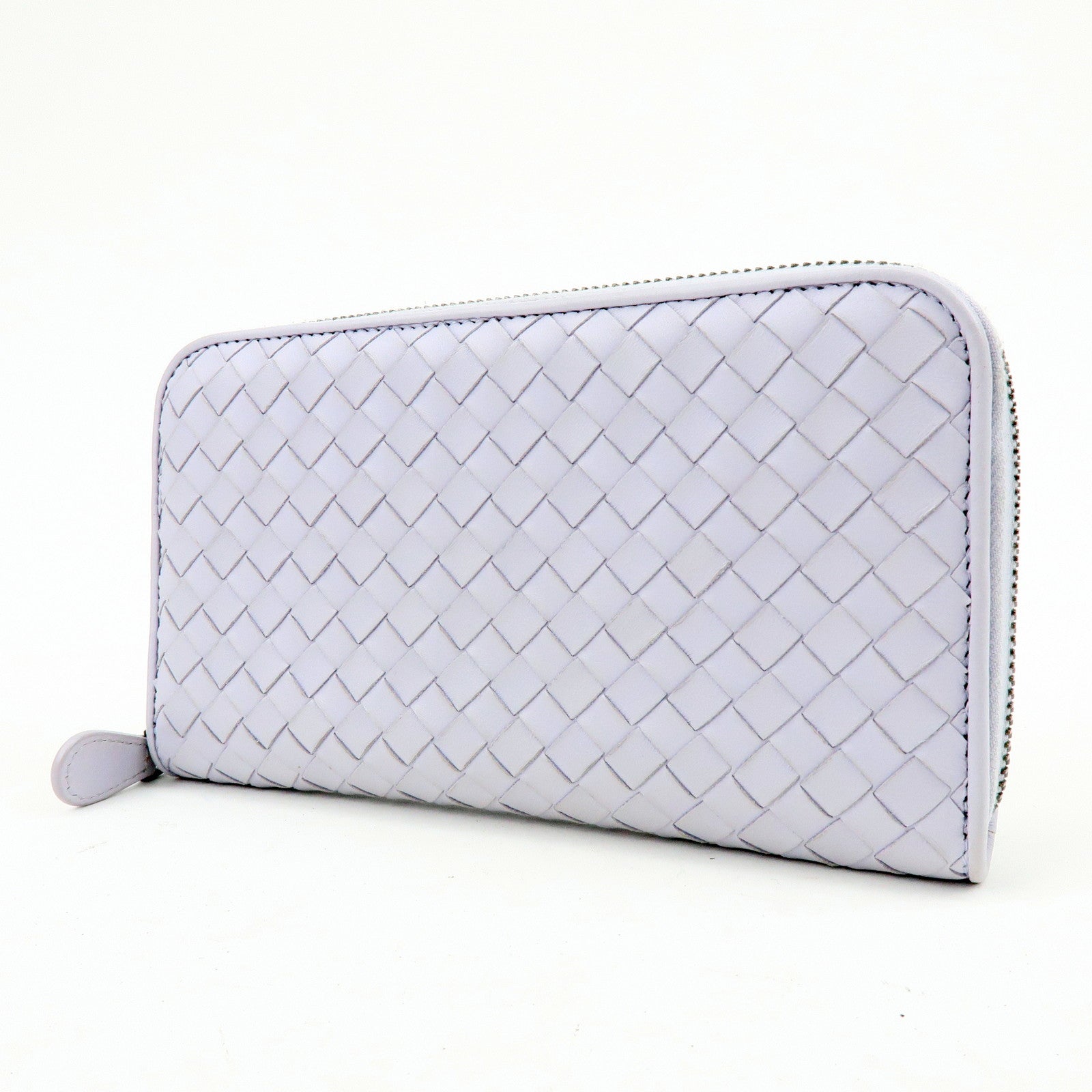 BOTTEGA VENETA Intrecciato Round Zippy Long Wallet Purple 114076
