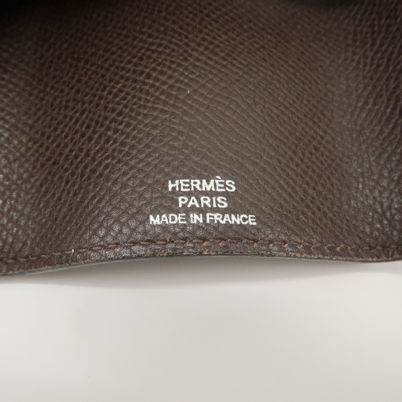 HERMES Etui Cles 4 Veau Epsom Leather L Stamped Key Case Dark Brown
