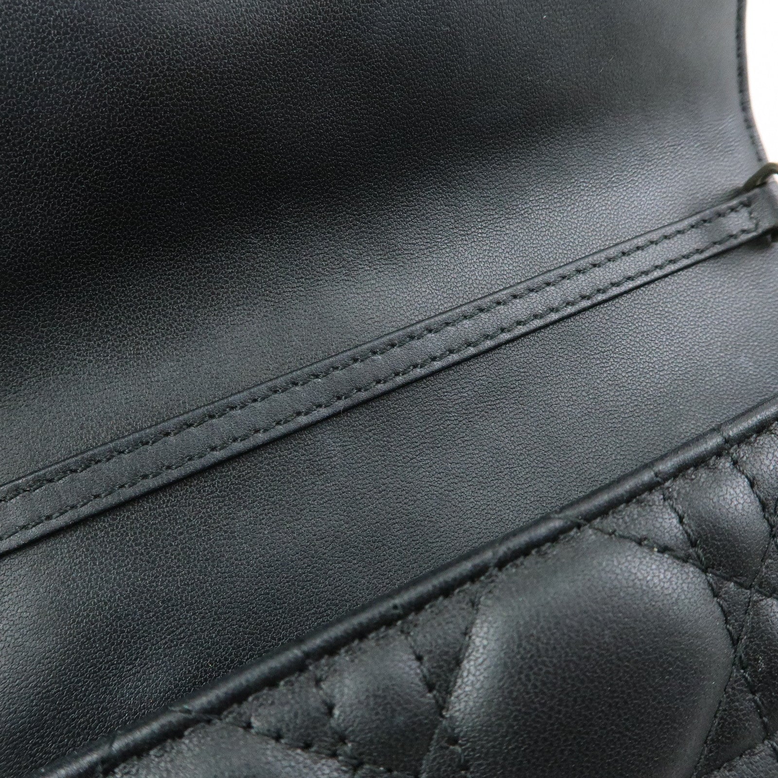 Christian Dior Canage My Dior Lamb Skin Dior Talk Phone Bag Black