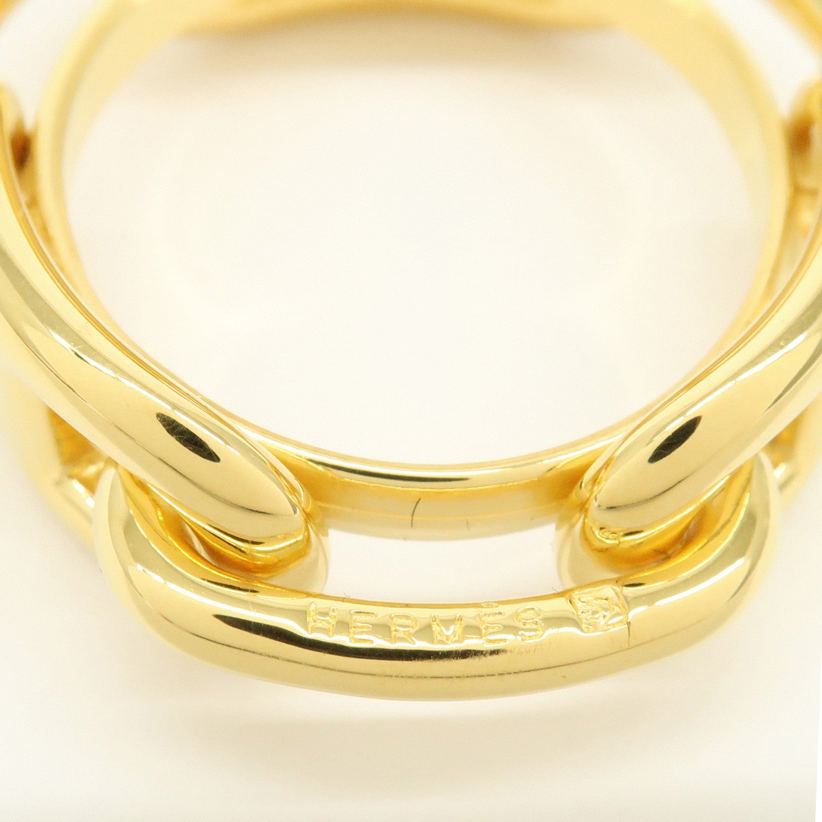 HERMES Scarf Ring 90 Legato Chaine d'Ancre Enchainee Gold