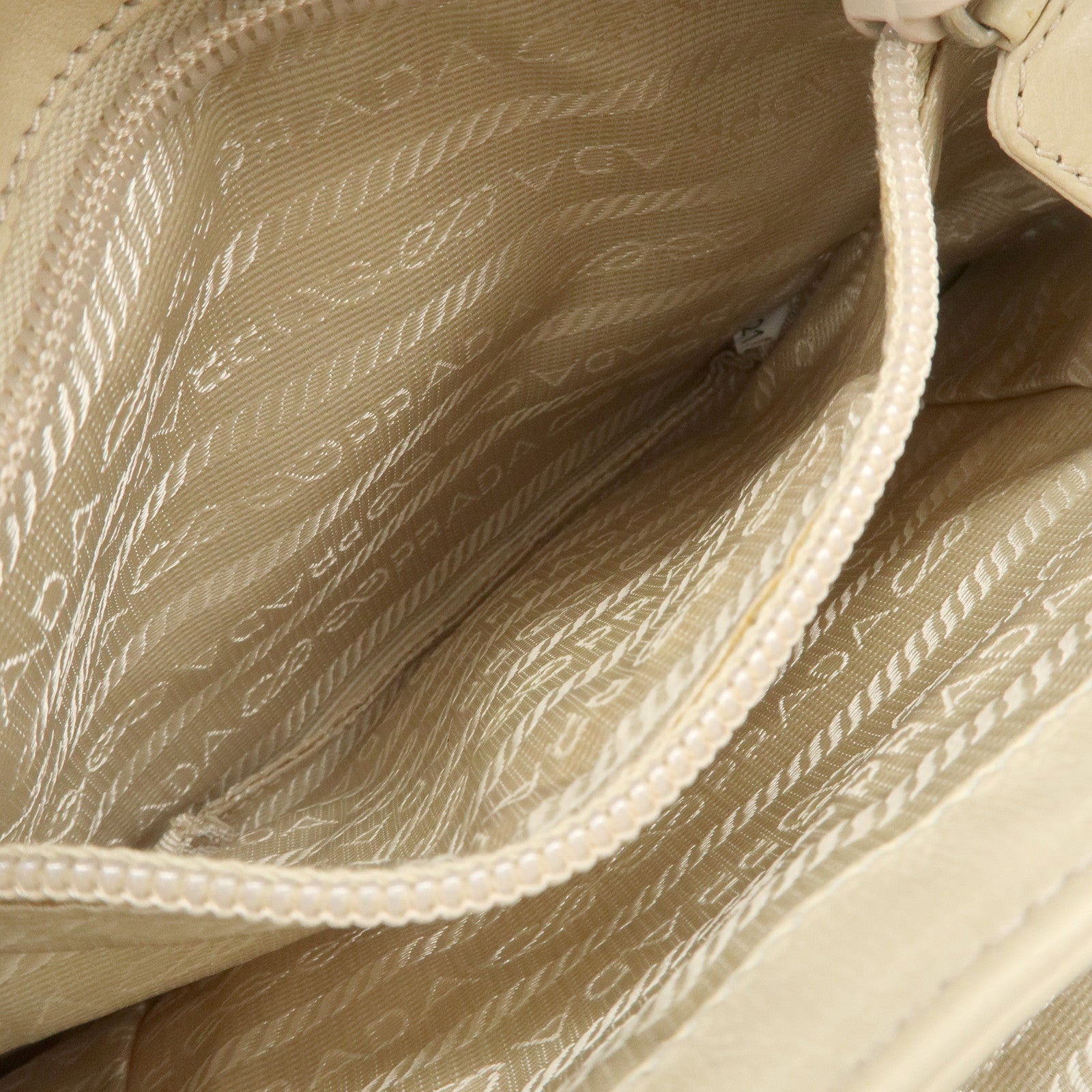 PRADA Nappa Leather Hand Bag Shoulder Bag Ivory