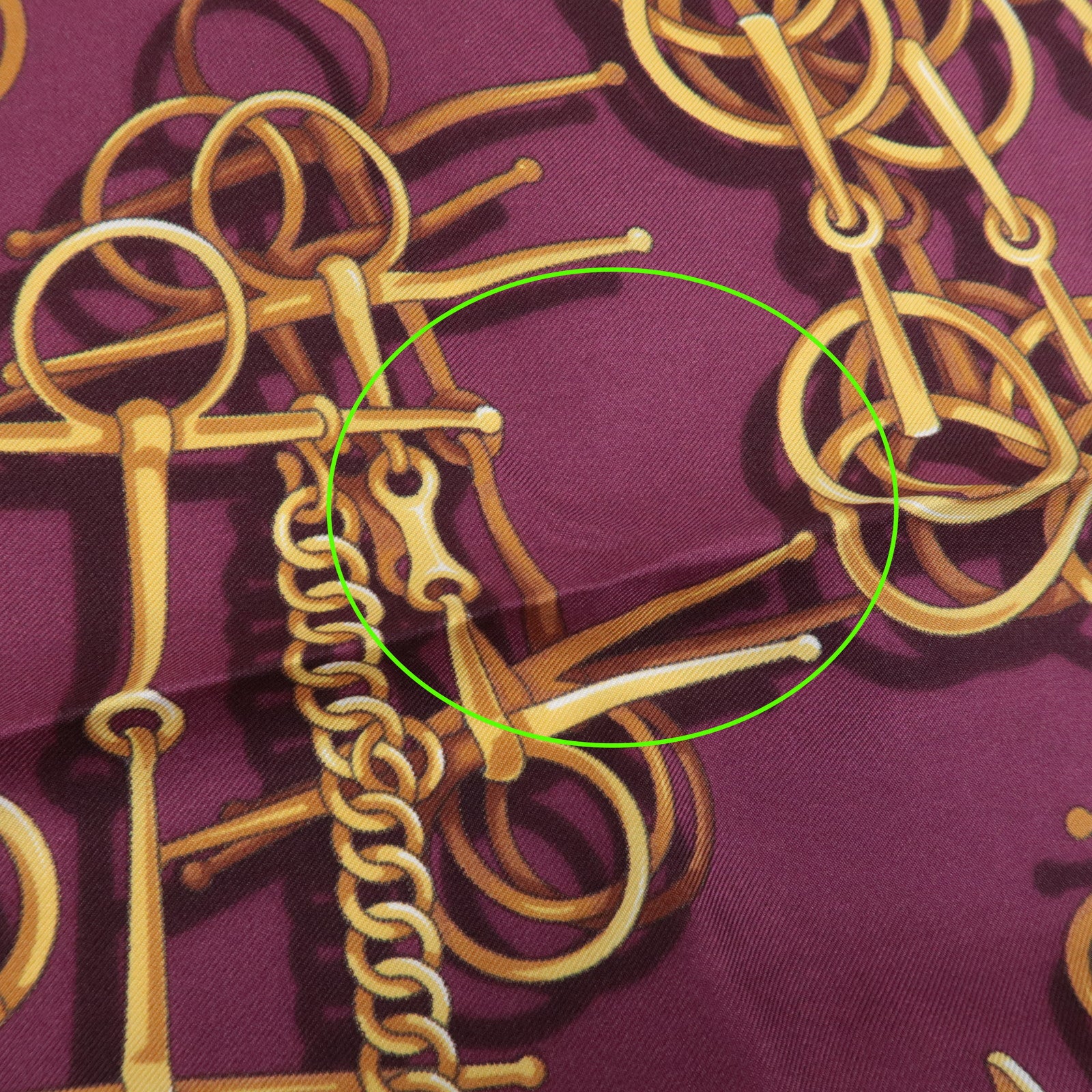 GUCCI Horse Bit Silk 100% 65×65 Scarf Purple