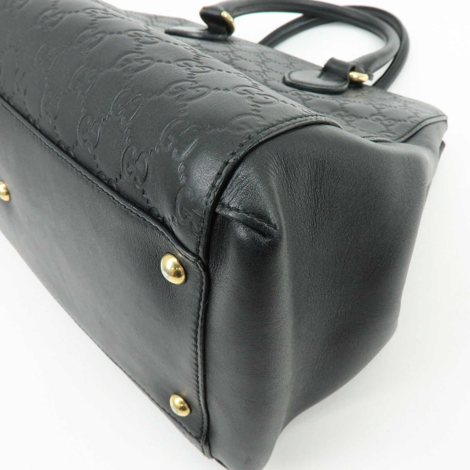 GUCCI Guccissima Leather 2Way Bag Hand Shoulder Bag Black 453704