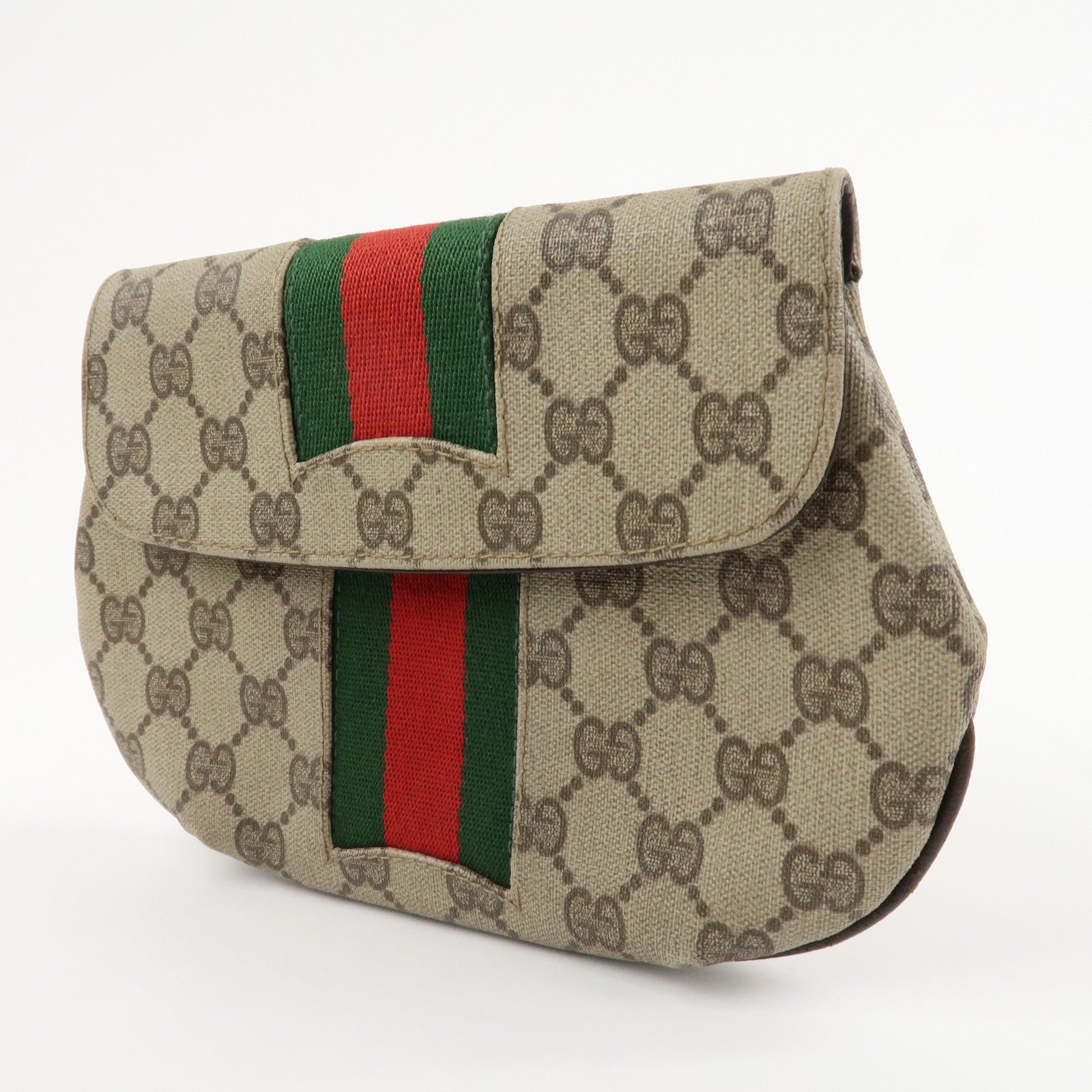 GUCCI Old Gucci GG Supreme Cosmetic Pouch Clutch Bag Beige