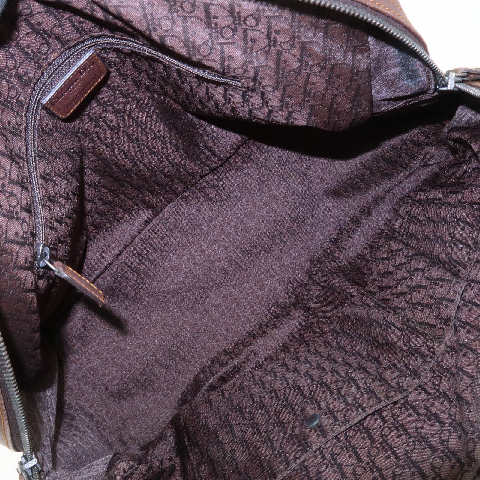 Christian Dior Gaucho Leather Shoulder Bag Hand Bag Brown