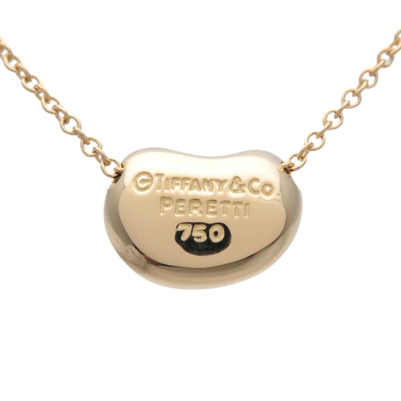 Tiffany&Co. Bean Necklace Small K18YG 750YG Yellow Gold