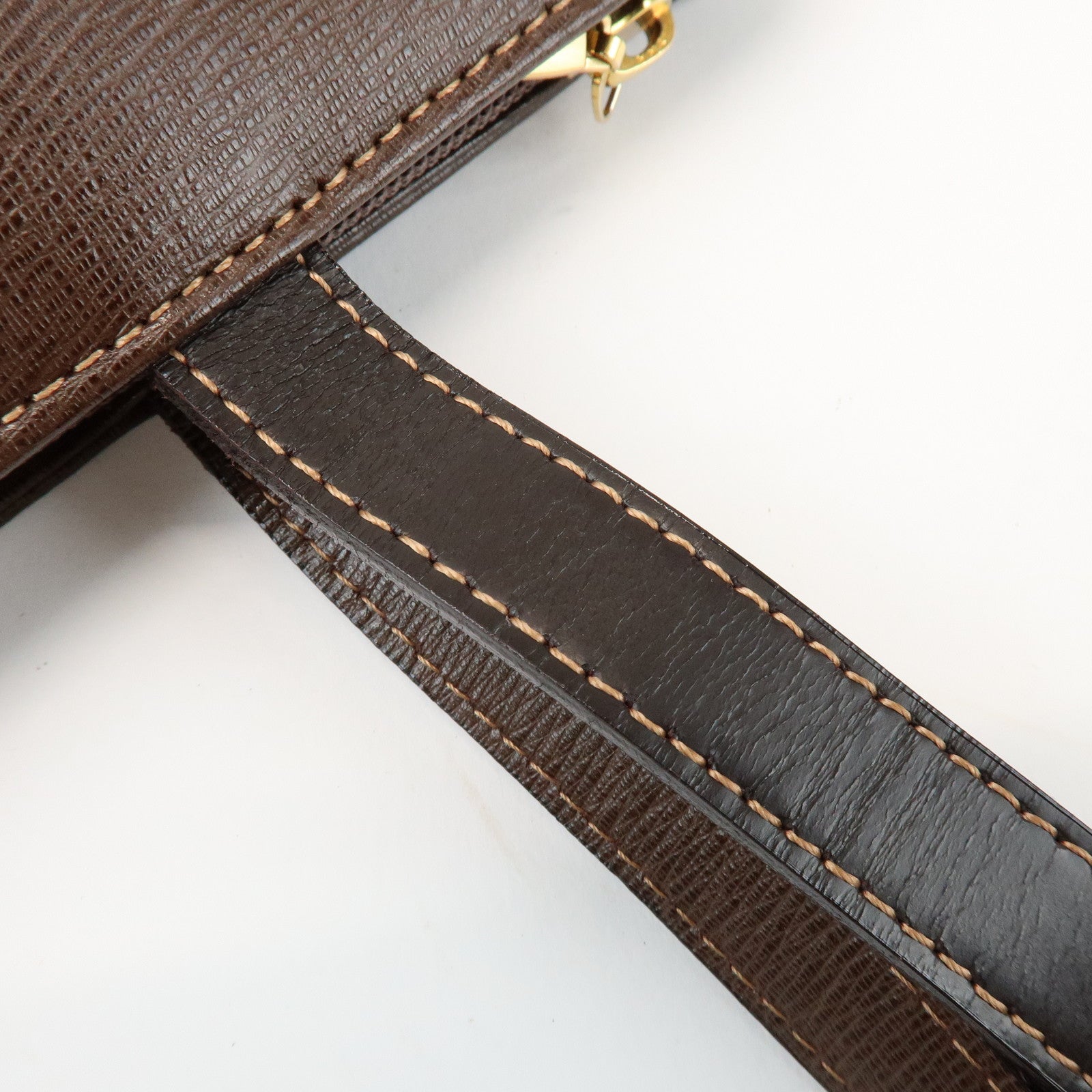 BURBERRY Logo Leather Tote Bag Shoulder Bag Brown