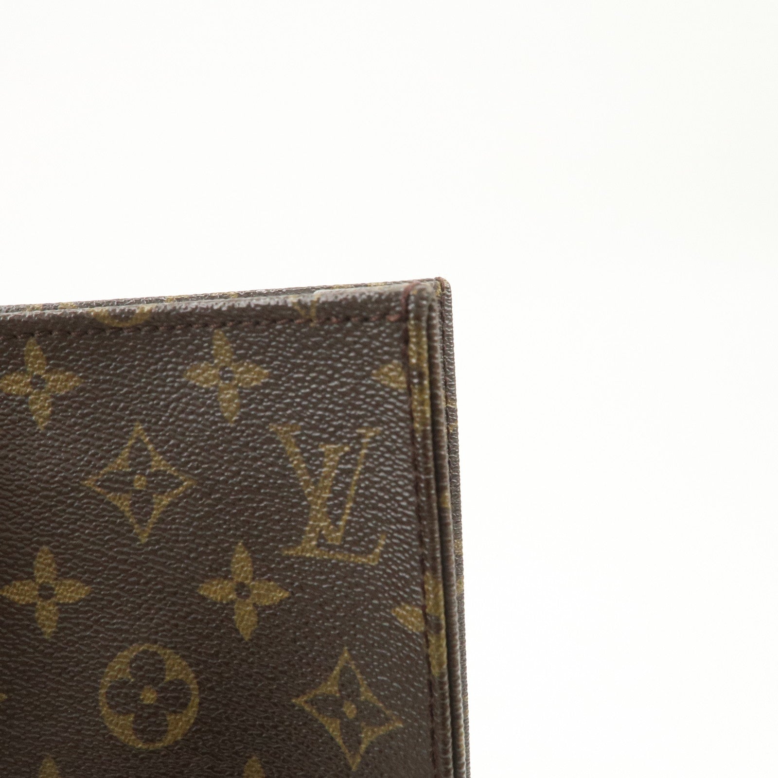 Louis Vuitton Monogram Sac Plat Tote Bag Hand Bag Brown M51140