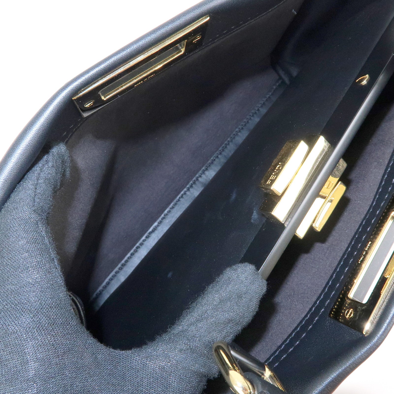 FENDI Peekaoo Calf Leather 2Way Bag Hand Bag Shoulder Bag 8BN290