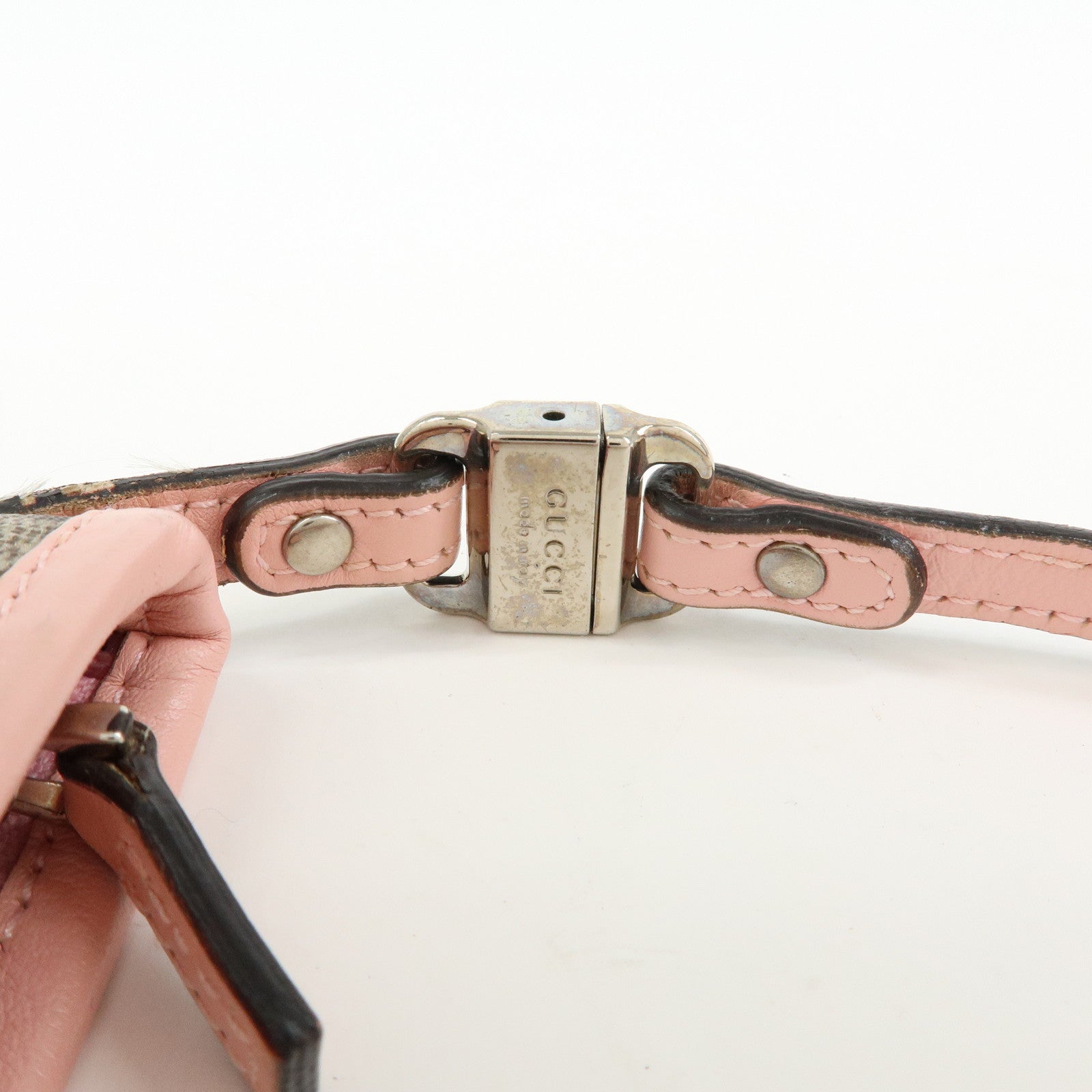 GUCCI Childrens GG Supreme Leather Shoulder Bag Beige Pink 297540