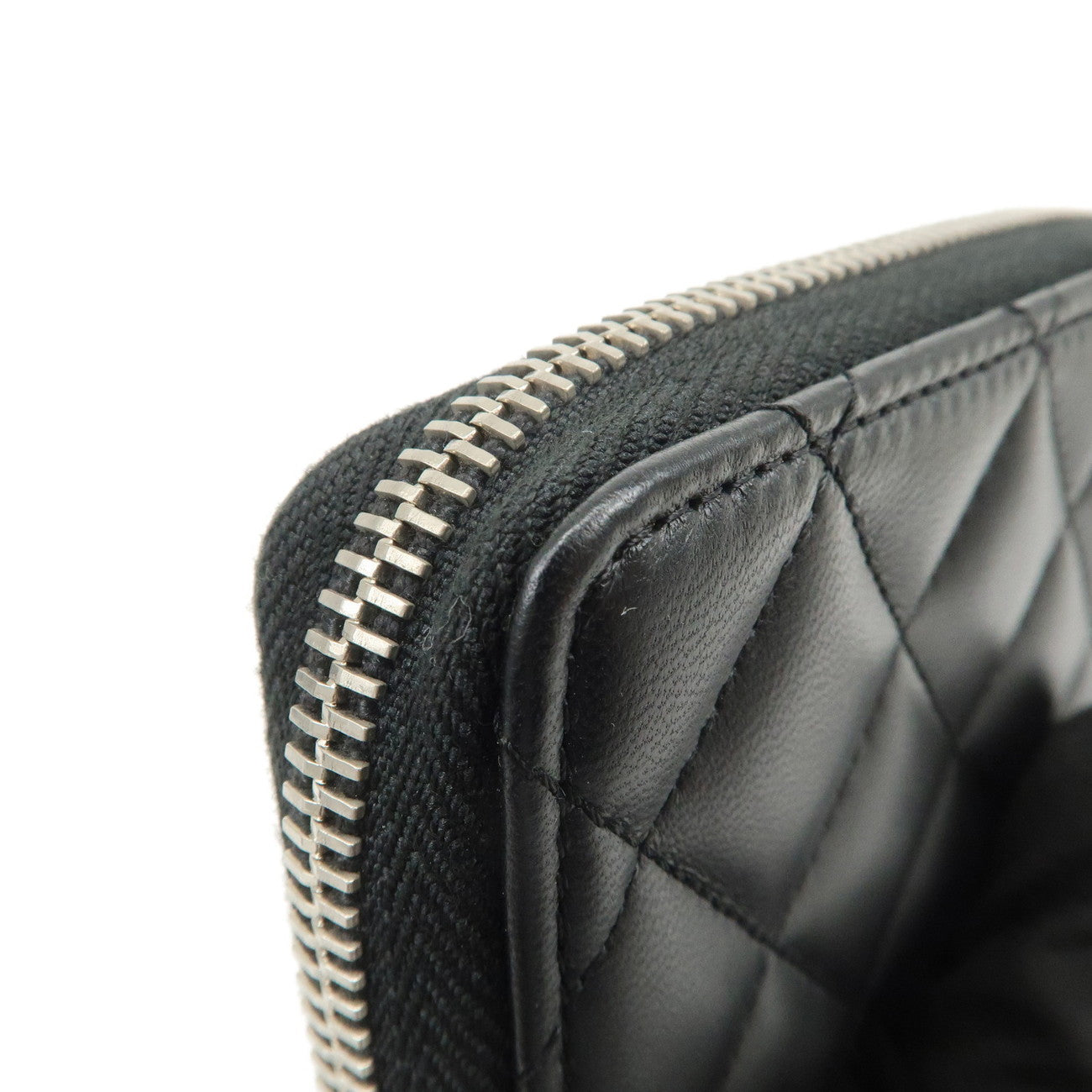 CHANEL COCO Mark Matelasse Lamb Skin Coin Case Coin Holder Black