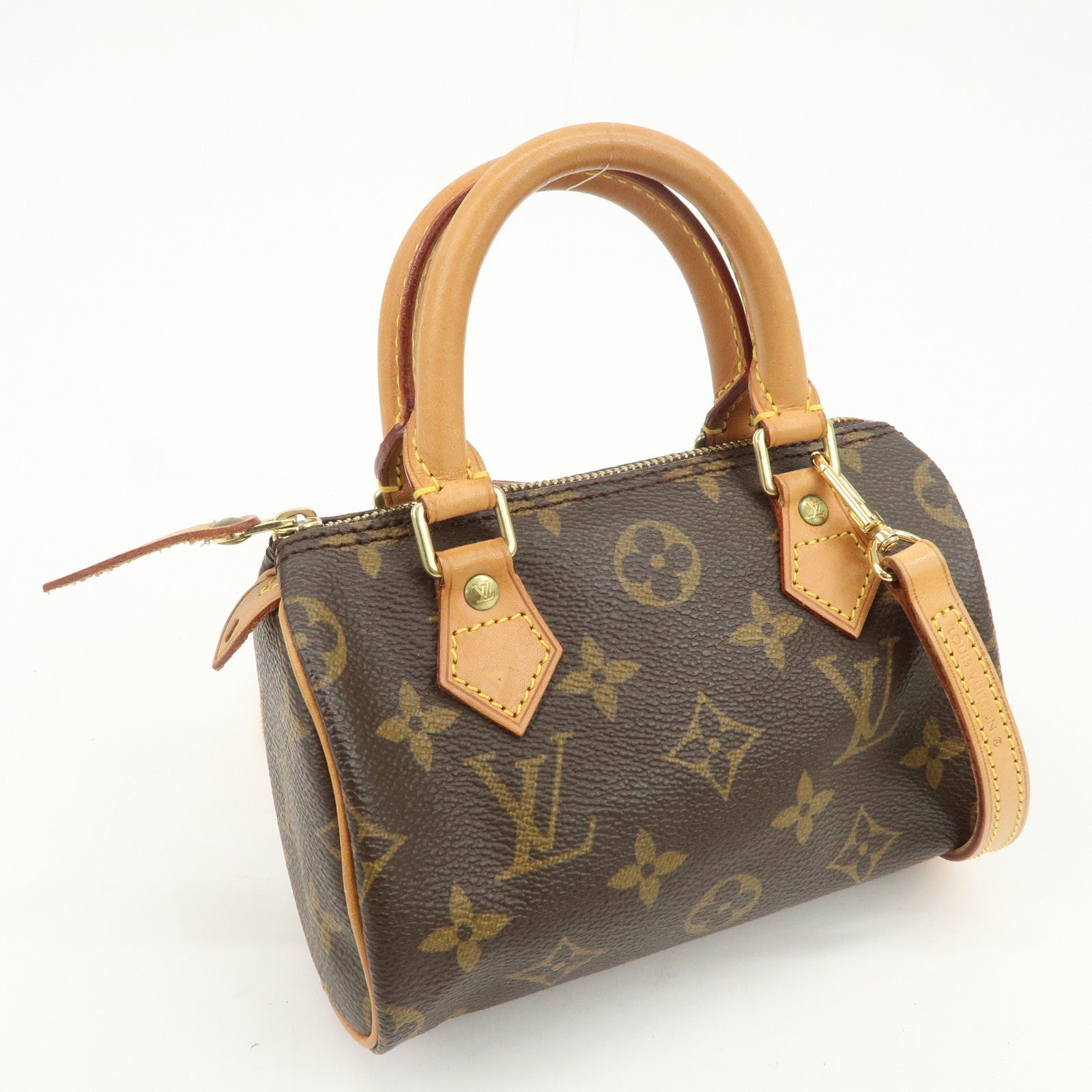 Louis Vuitton Monogram Mini Speedy Hand Bag & Strap Brown M41534