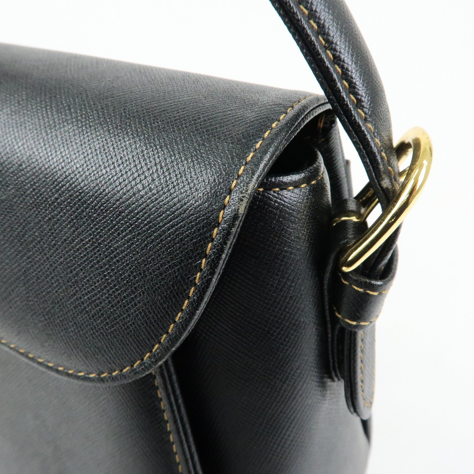 VALENTINO Leather 2Way Bag Hand Bag Shoulder Bag Black
