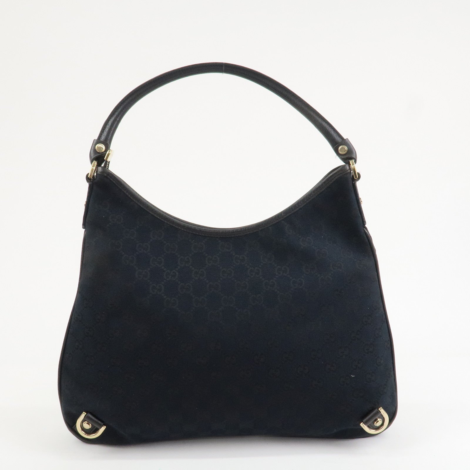 GUCCI Abbey GG Canvas Leather Shoulder Bag Hand Bag Black 130737