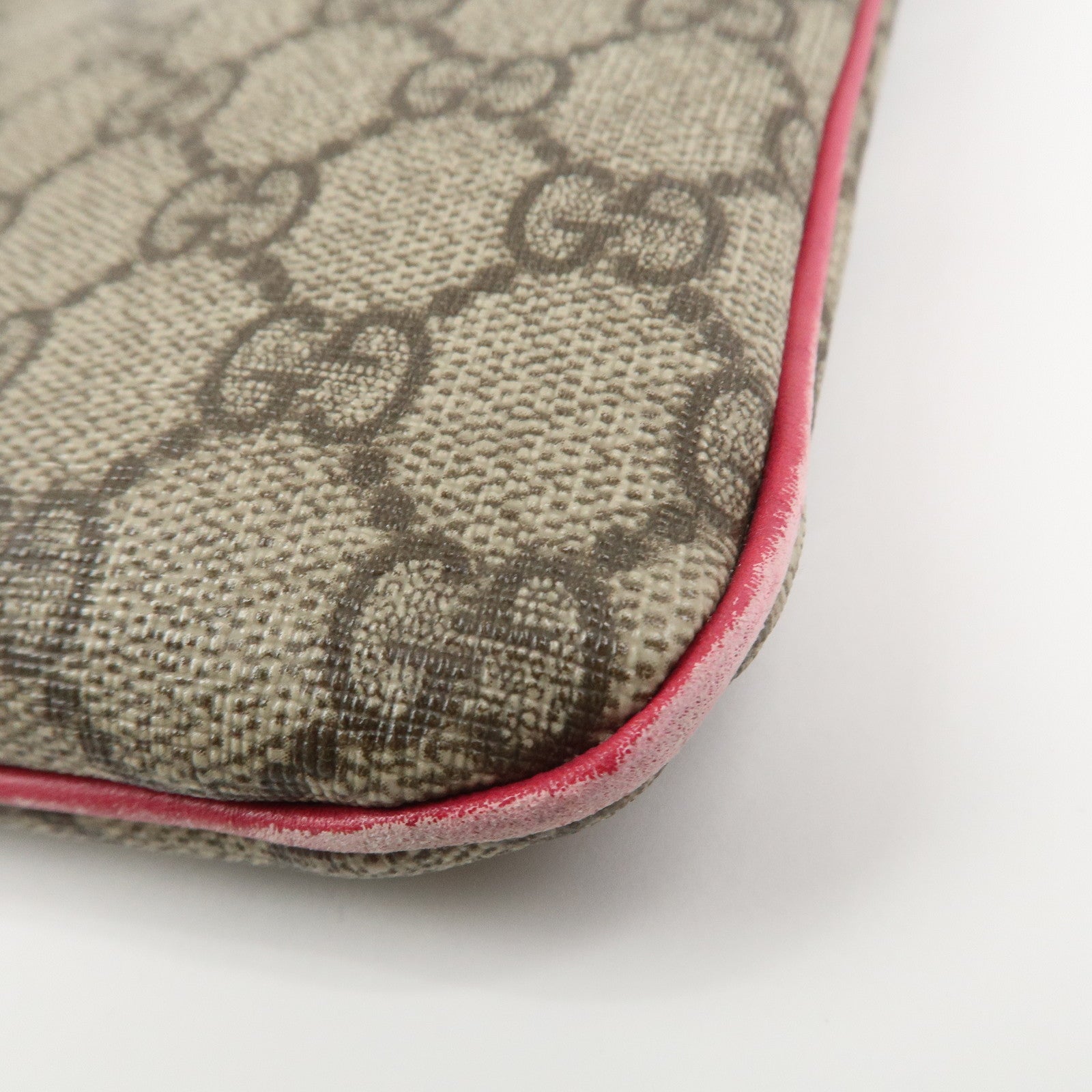 GUCCI GG Supreme Leather Tote Bag Hand Bag Beige Pink 117551