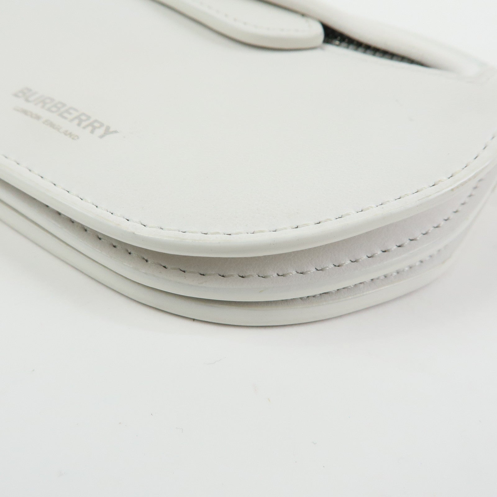 BURBERRY Leather Shoulder Bag Crossbody Bag White