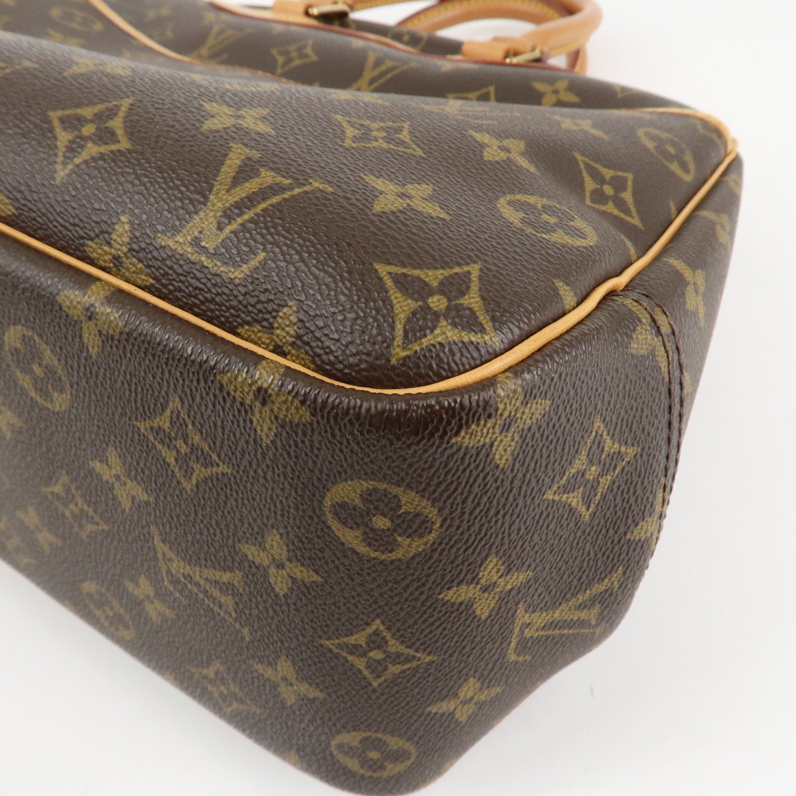 Louis Vuitton Monogram Deauville Hand Bag Brown M47270 Used