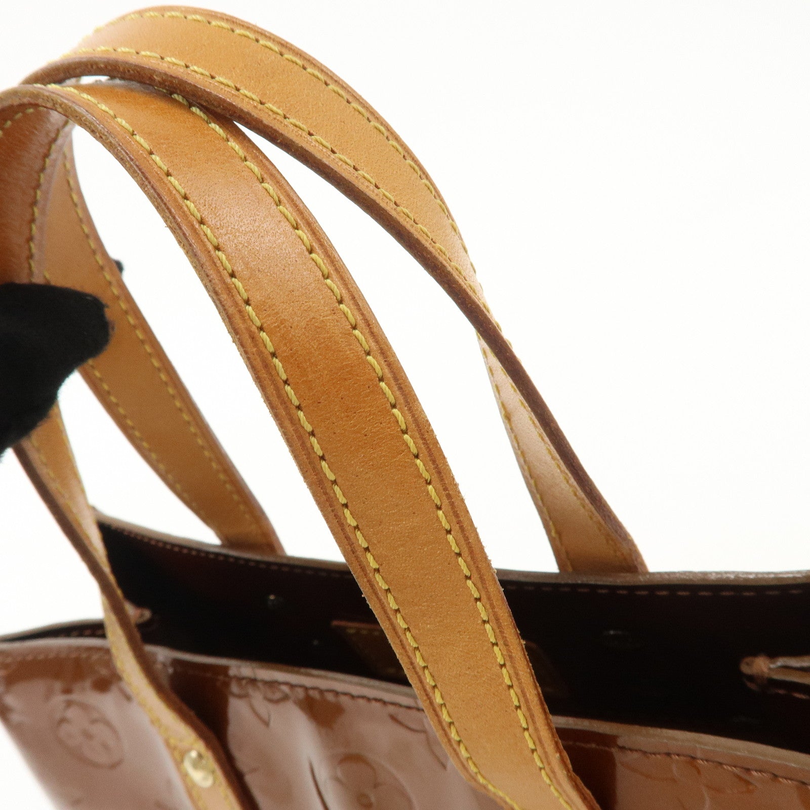 Louis Vuitton Monogram Vernis Lead PM Hand Bag Bronze M91146 Used