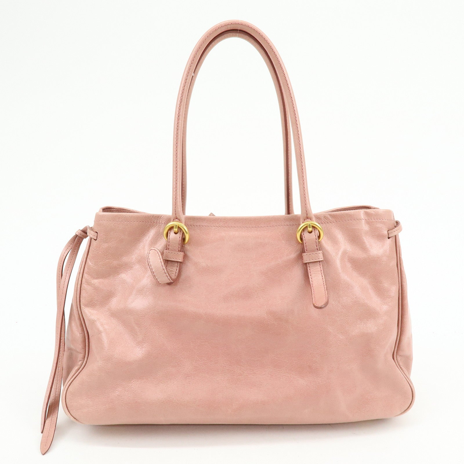 MIU MIU Leather Ribbon 2Way Bag Hand Bag Shoulder Bag Pink